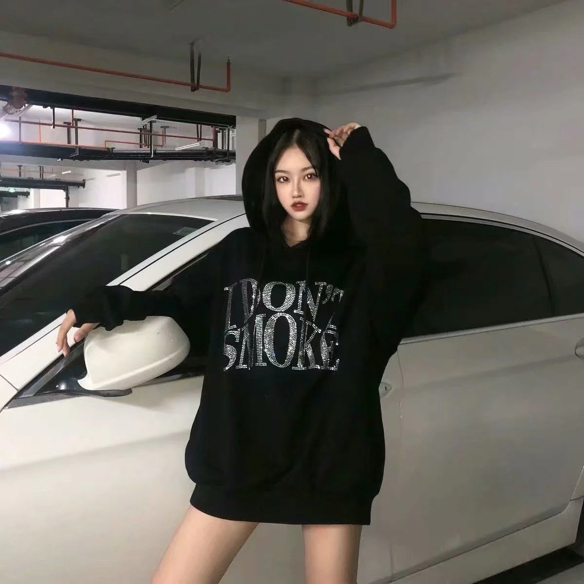 I Don't Smoke Rhinestone Hoodie - Image 5