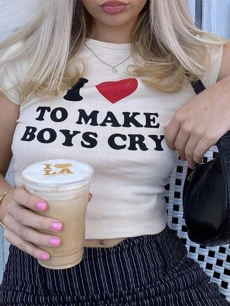 I Love To Make Boys Cry Tee - Image 3