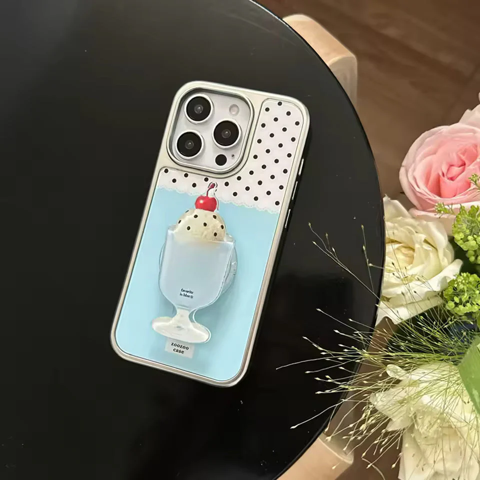 Ice Cream Pastel Blue iPhone Case - Image 2