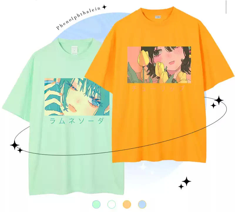 illustration series pure cotton printed T-shirt - Image 3