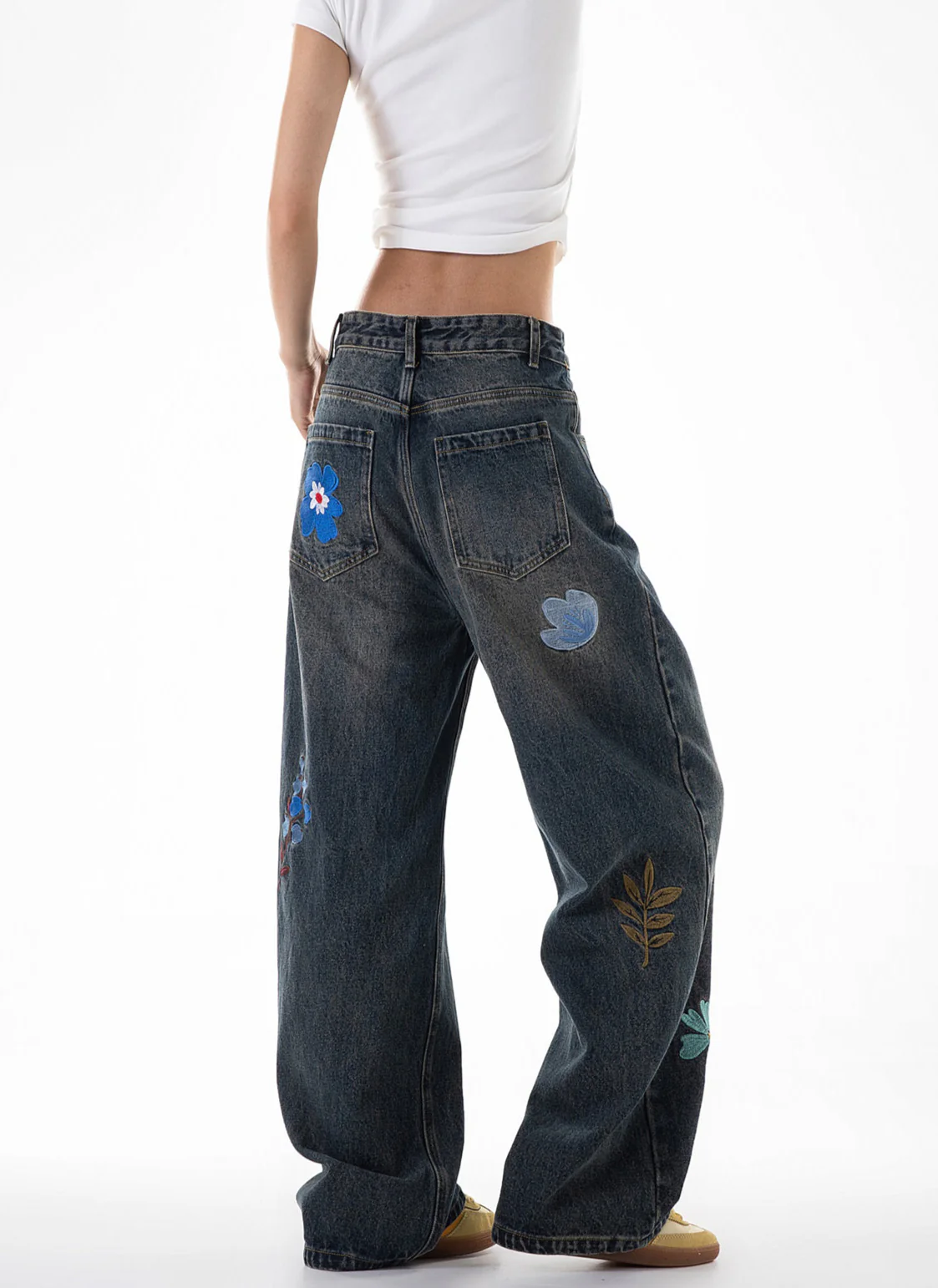 Indie Embroidered Baggy Jeans - Image 2