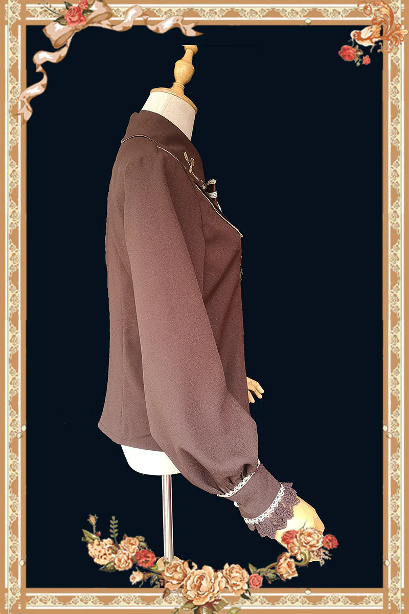 Elegant Embroidery Lapel Lolita Blouse - Image 4