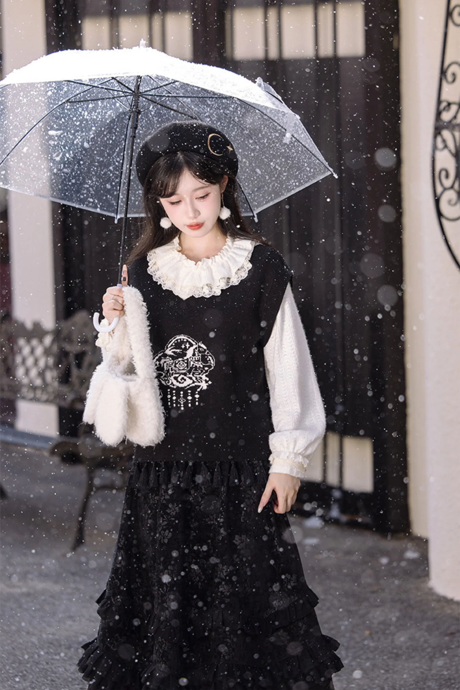 Ink Feather Jacquard Vest + Skirt - Image 6