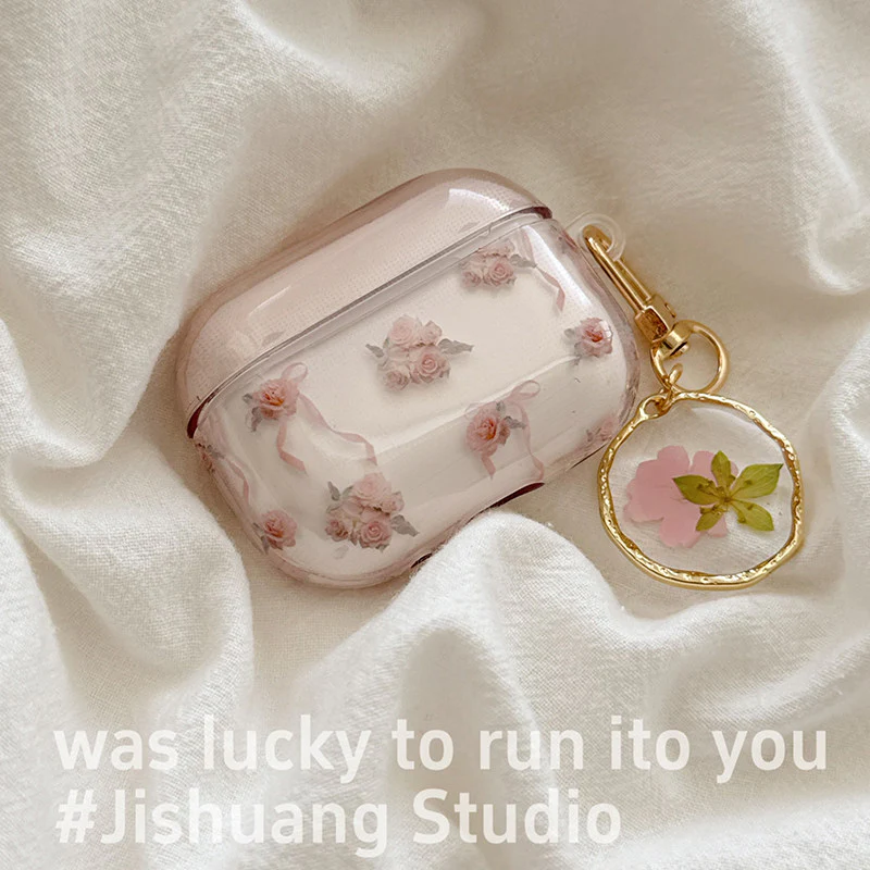 Ins pink rose airpods protective cover - Image 3