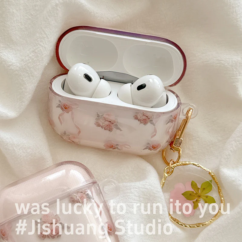 Ins pink rose airpods protective cover - Image 4