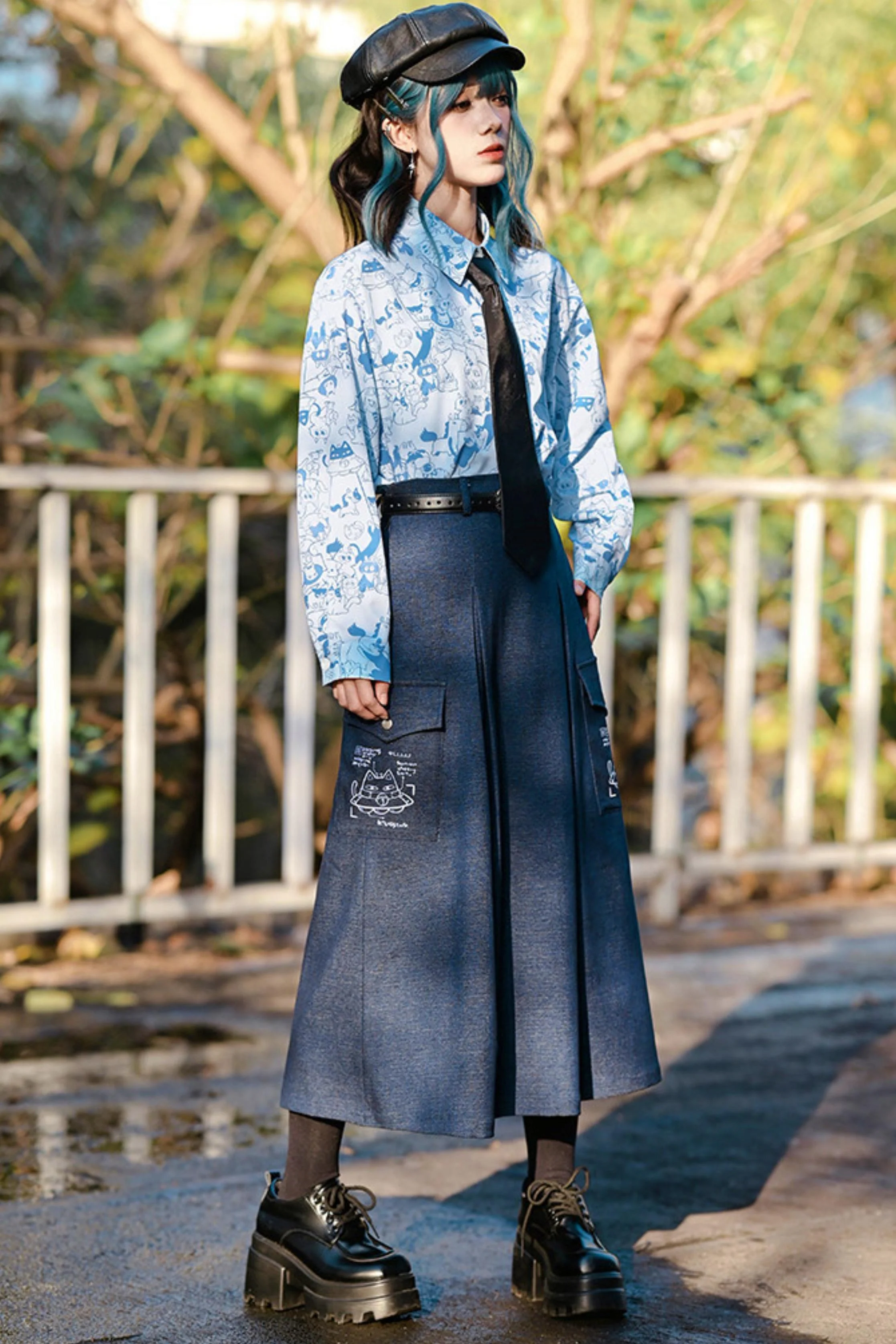 Stellar Meow Full Print Blouse - Image 11