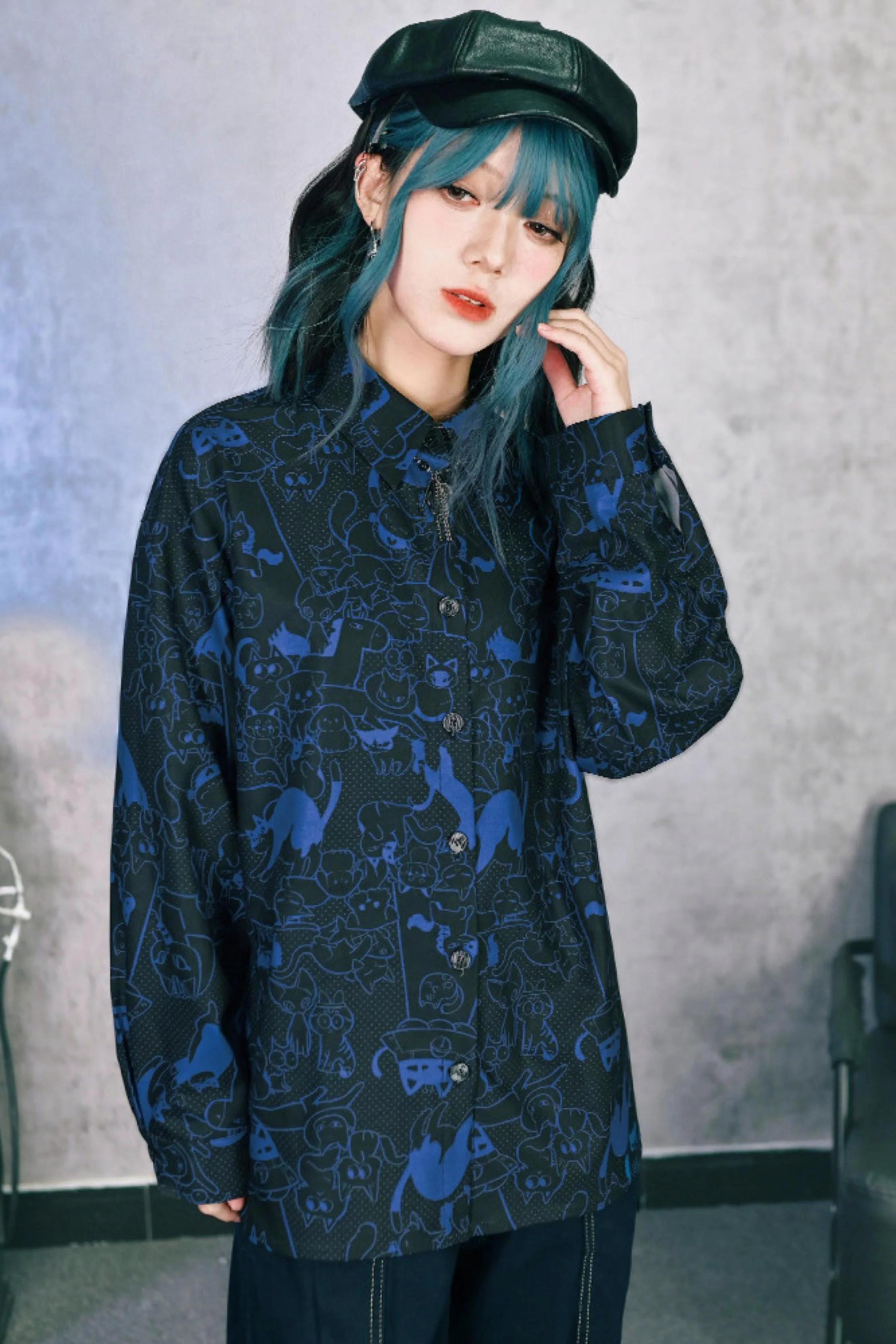 Stellar Meow Full Print Blouse - Image 22