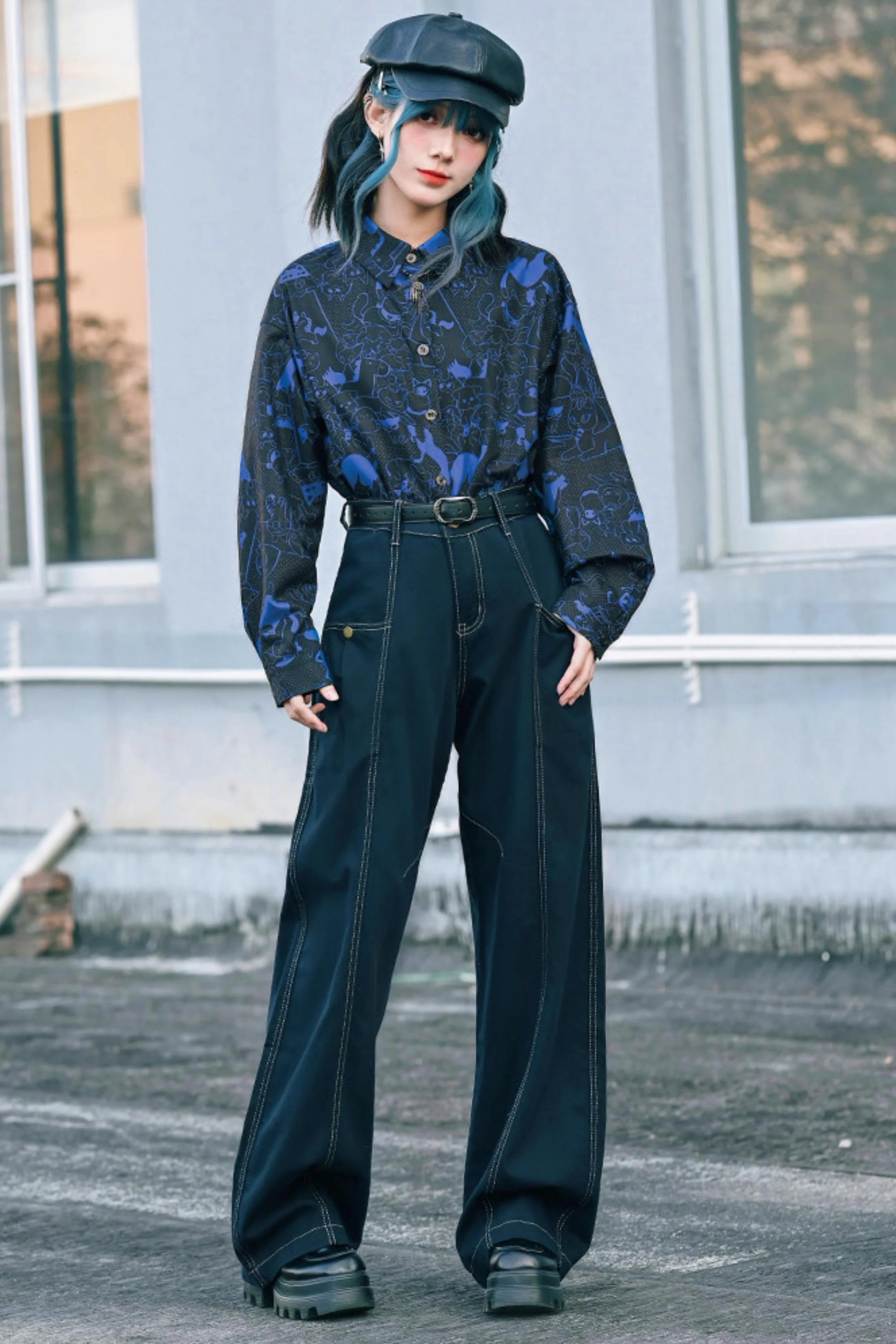 Stellar Meow Full Print Blouse - Image 25