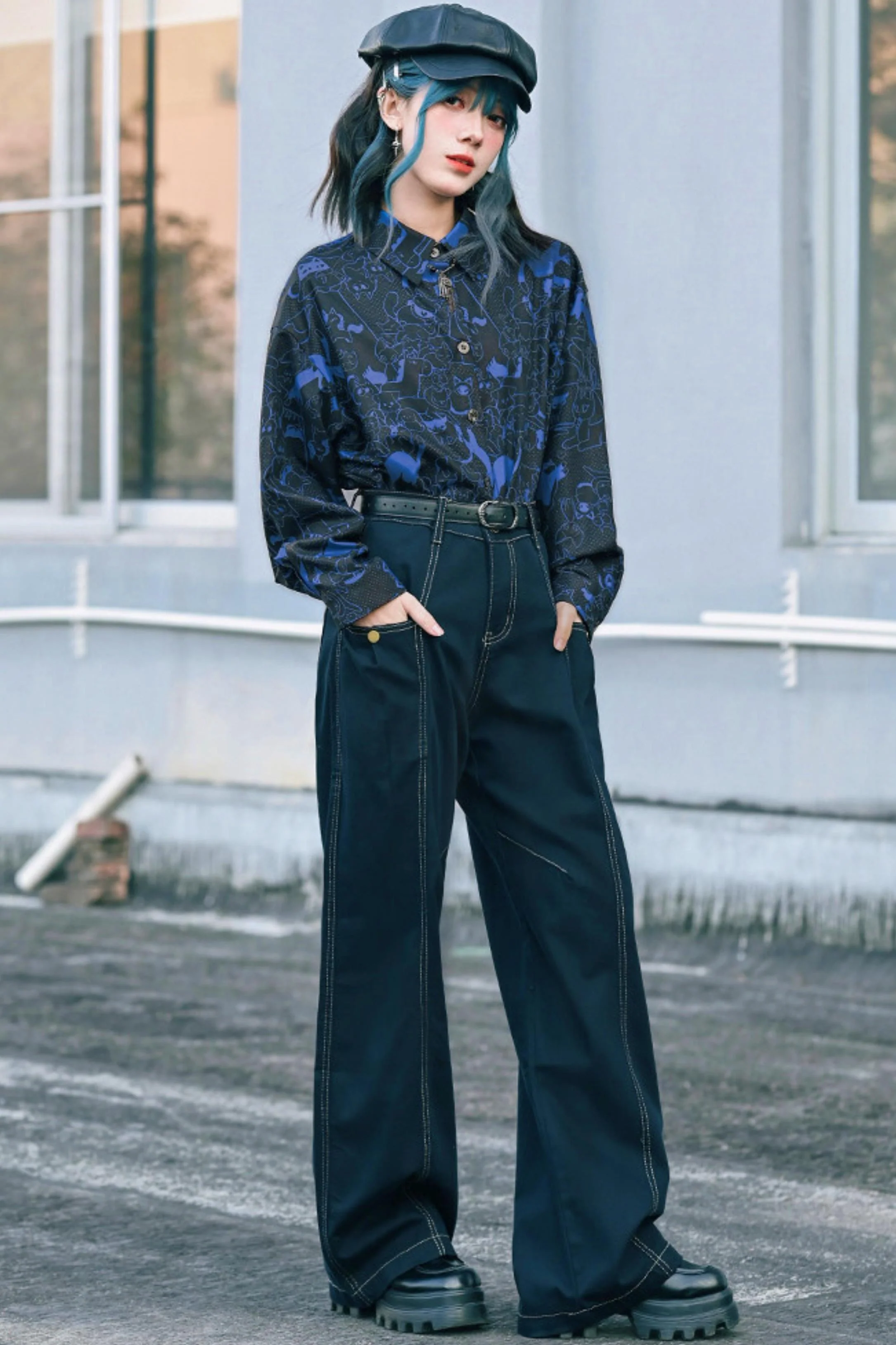 Stellar Meow Full Print Blouse - Image 26