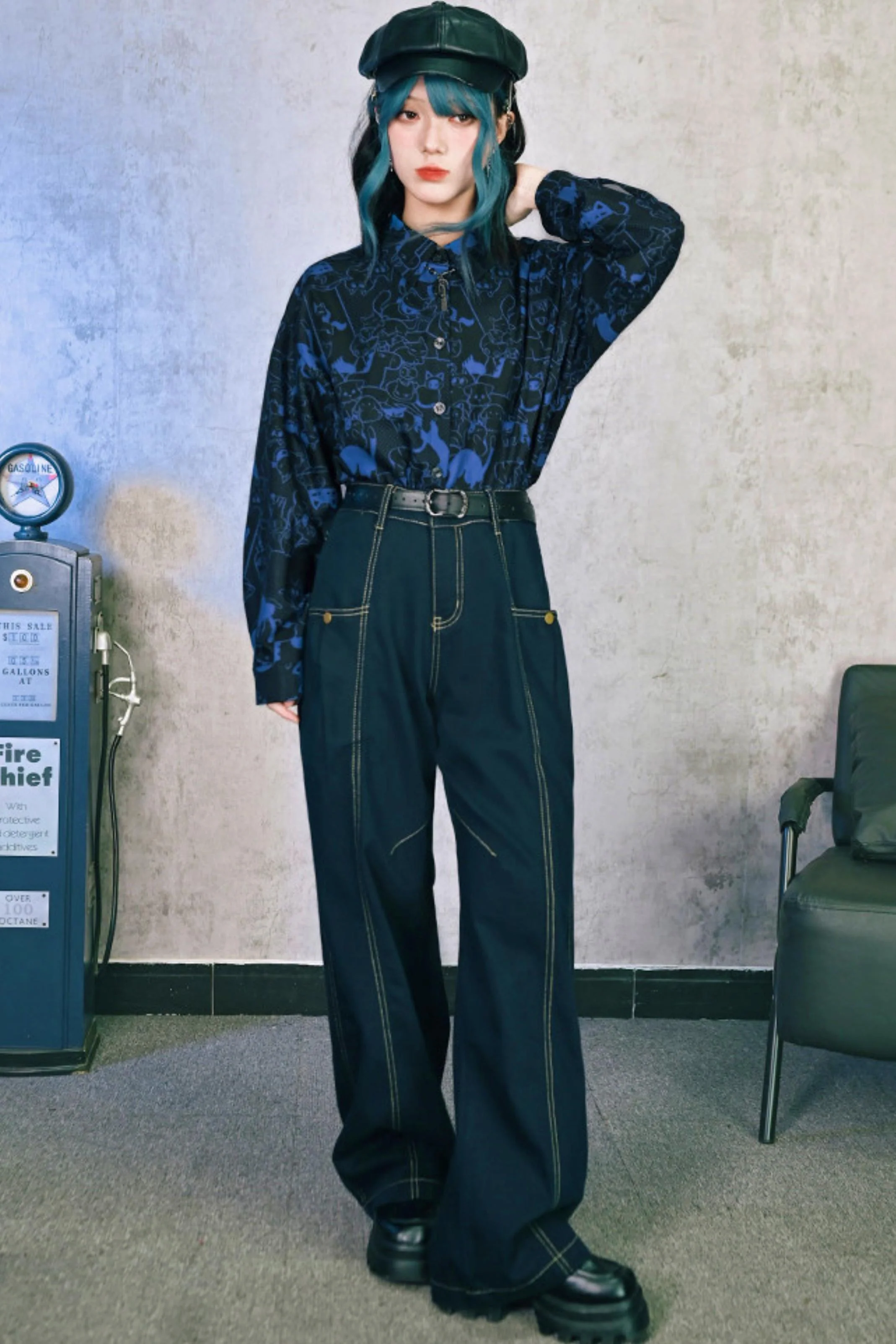 Stellar Meow Full Print Blouse - Image 31