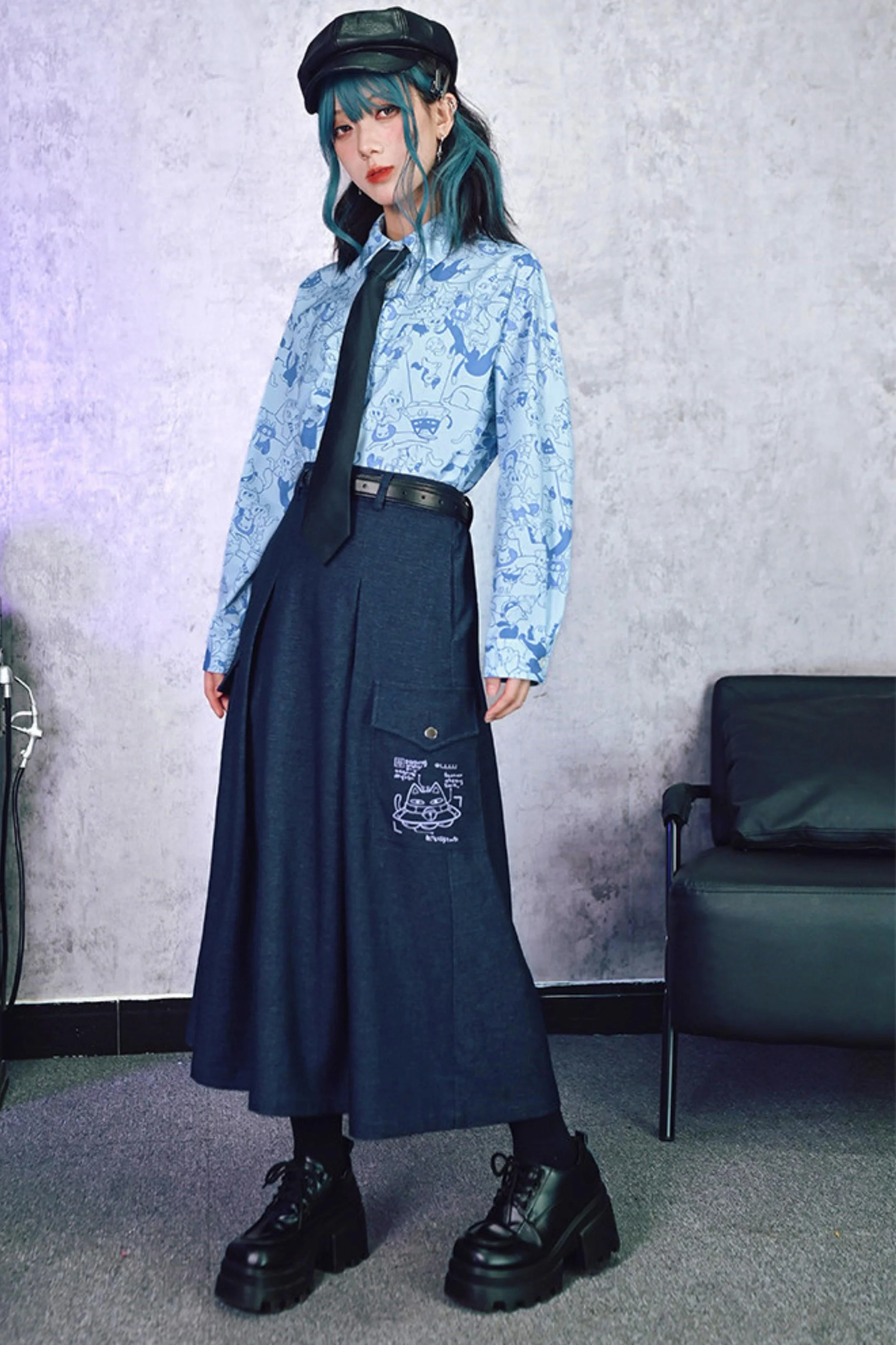 Stellar Meow Full Print Blouse - Image 7
