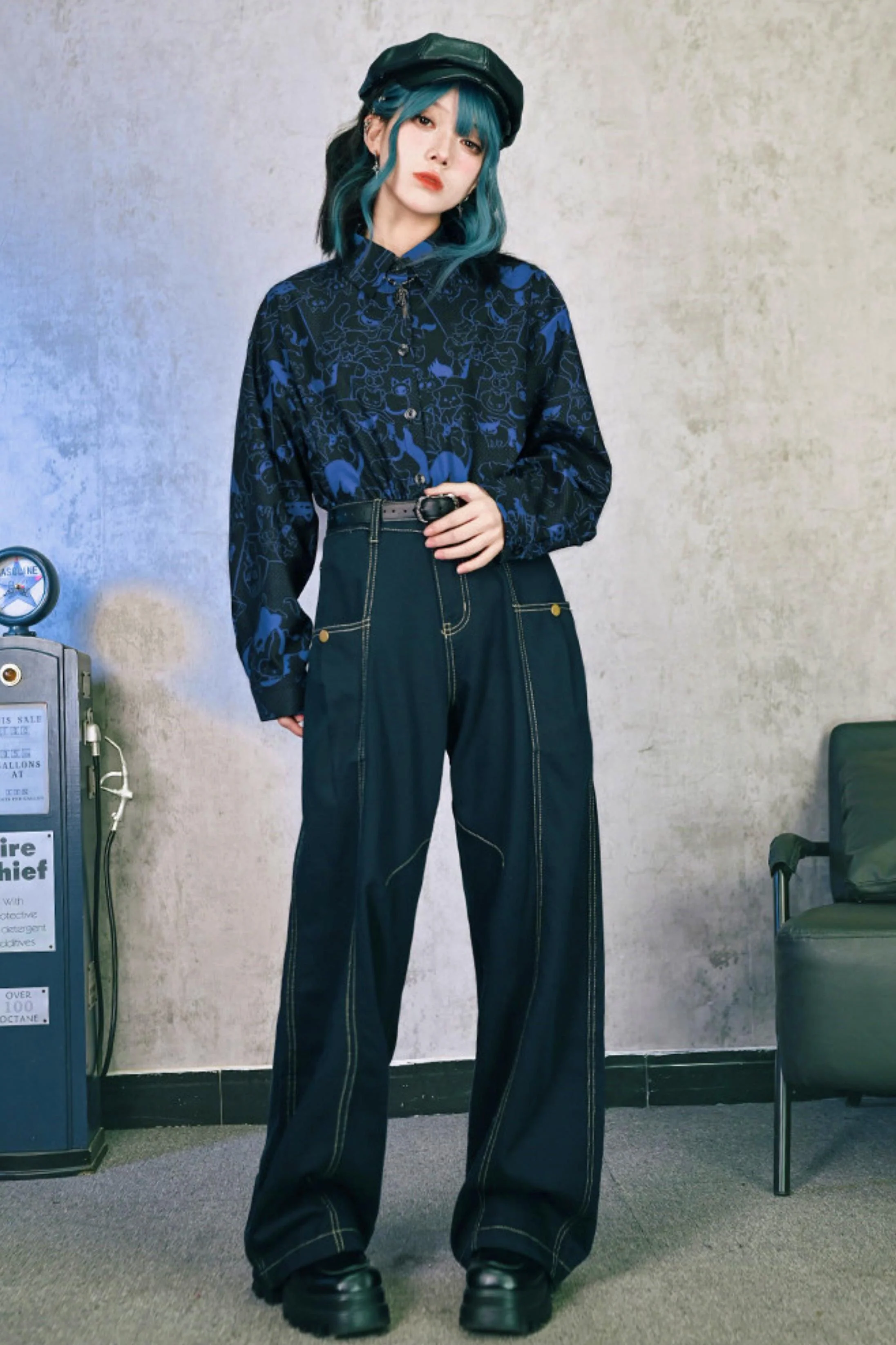 Stellar Meow Full Print Blouse - Image 30