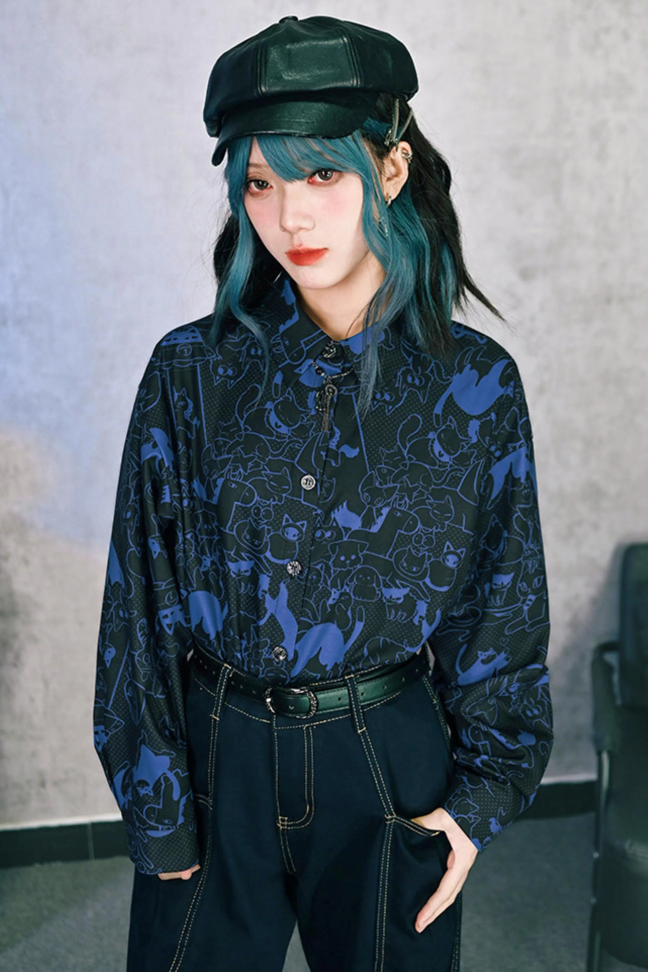 Stellar Meow Full Print Blouse - Image 21