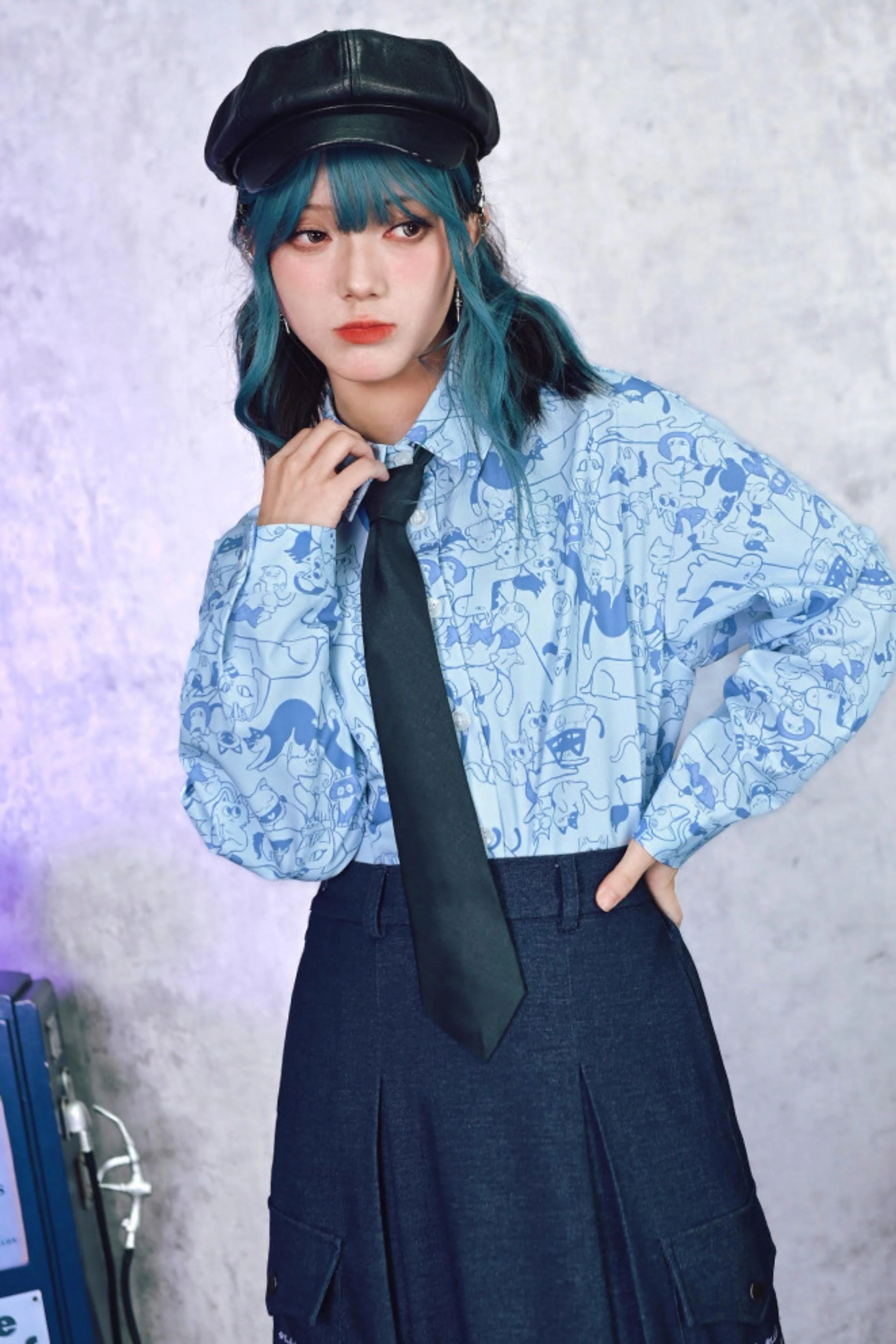 Stellar Meow Full Print Blouse - Image 4