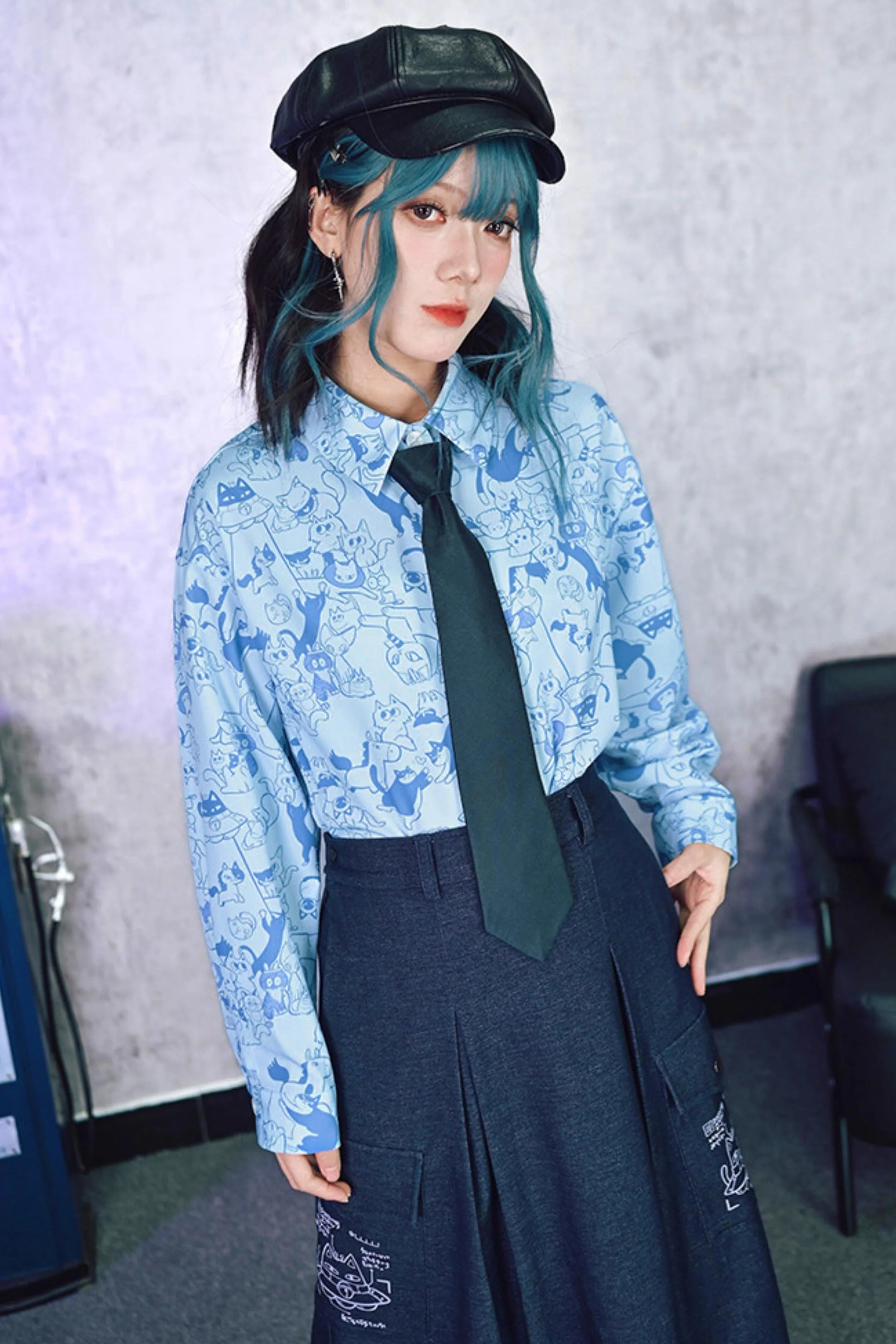 Stellar Meow Full Print Blouse - Image 5