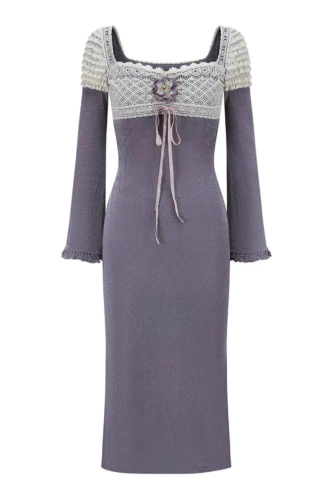 Slim Lace Long Dress - Image 13