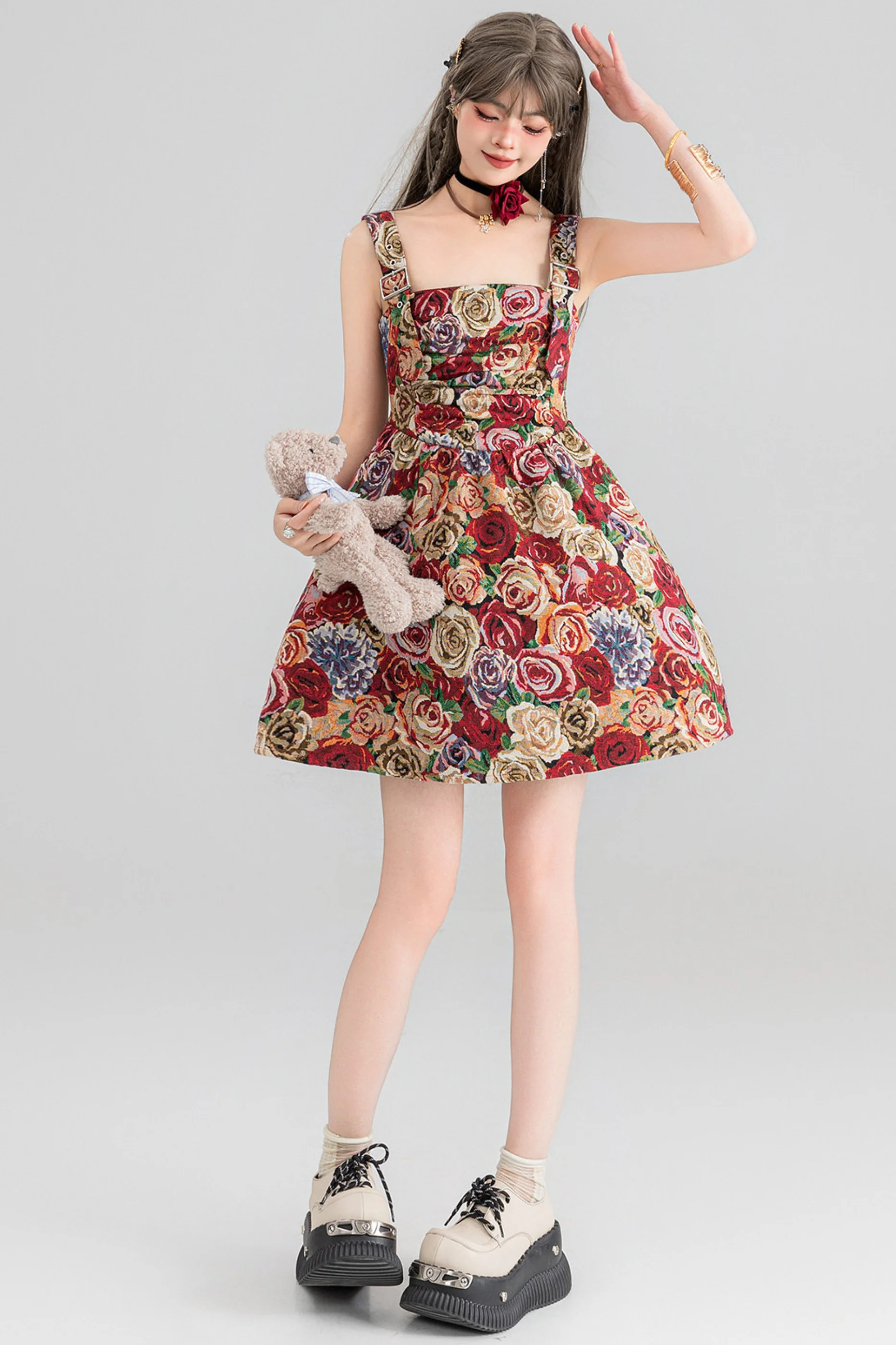 Jacquard Antique Painting Dress + Shirt - Image 15