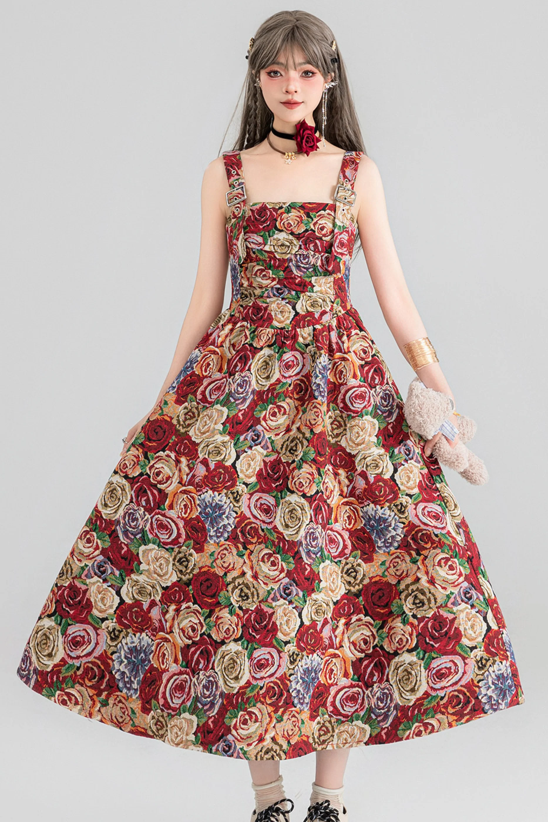 Jacquard Antique Painting Dress + Shirt - Image 23