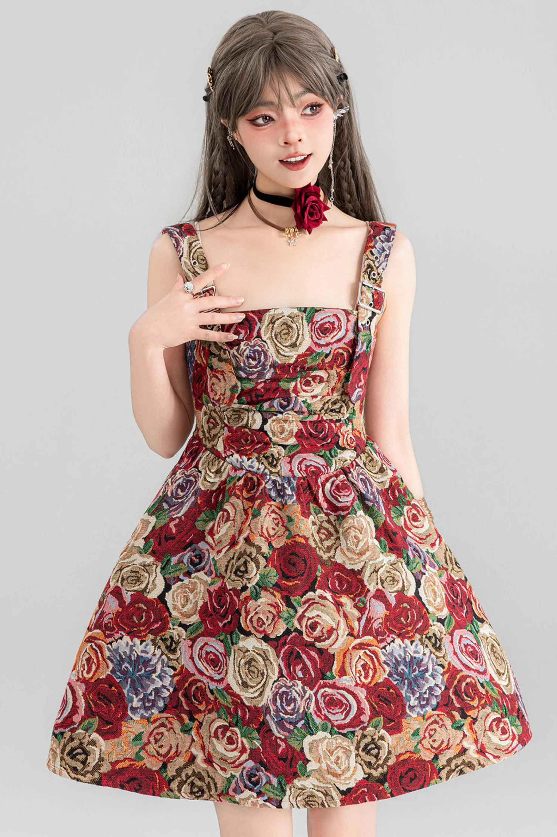 Jacquard Antique Painting Dress + Shirt - Image 24