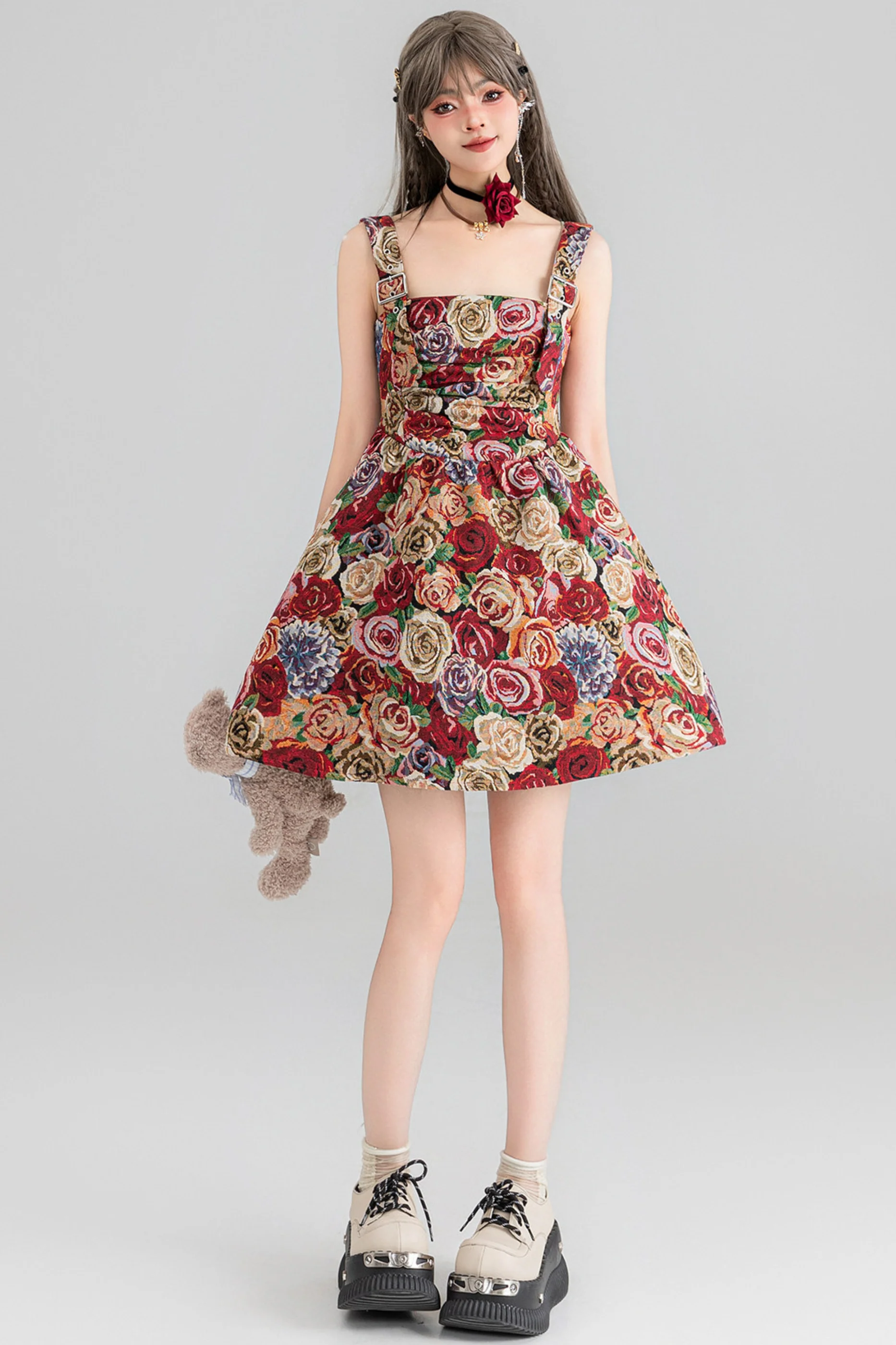 Jacquard Antique Painting Dress + Shirt - Image 14