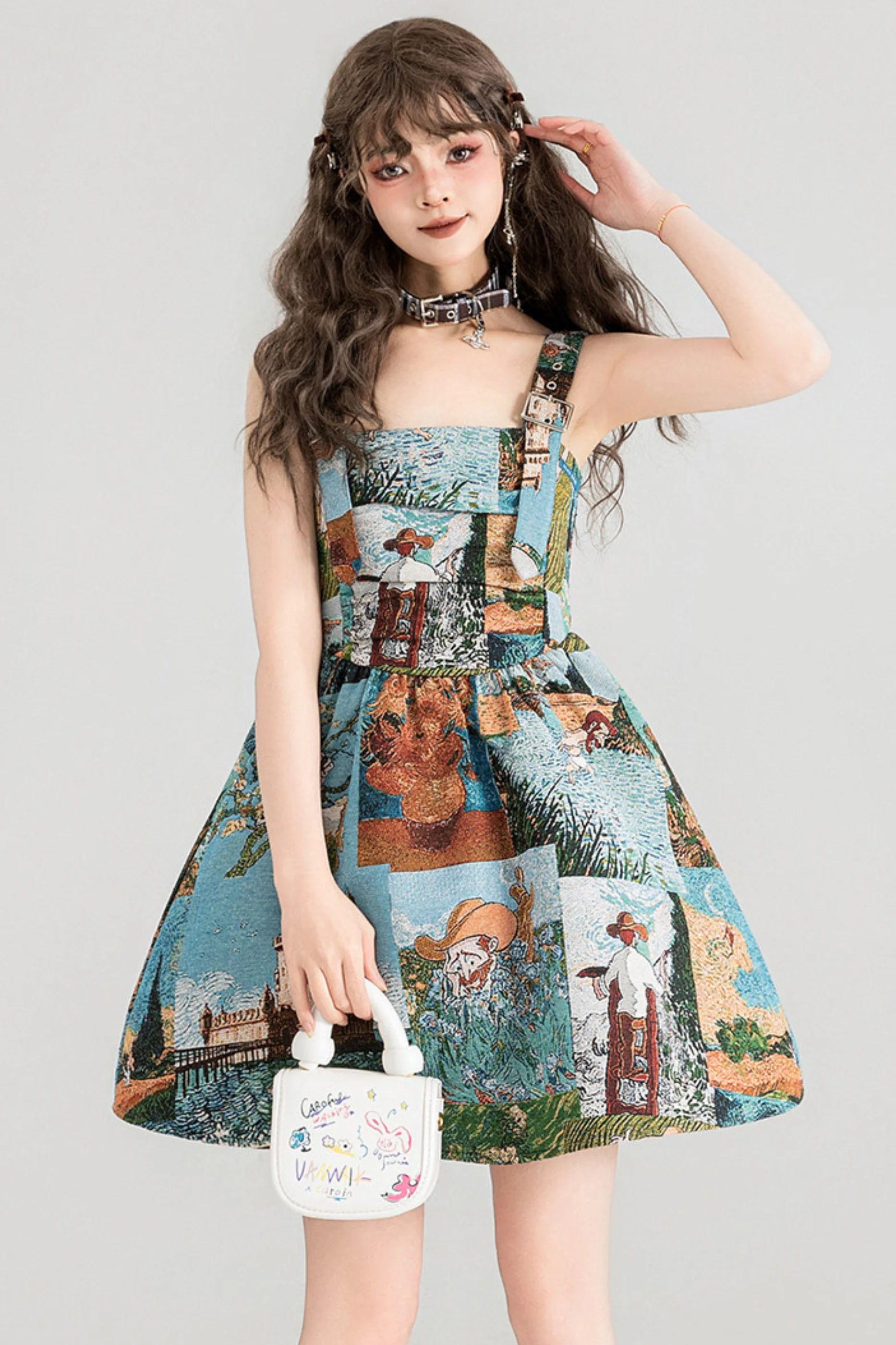 Jacquard Antique Painting Dress + Shirt - Image 2