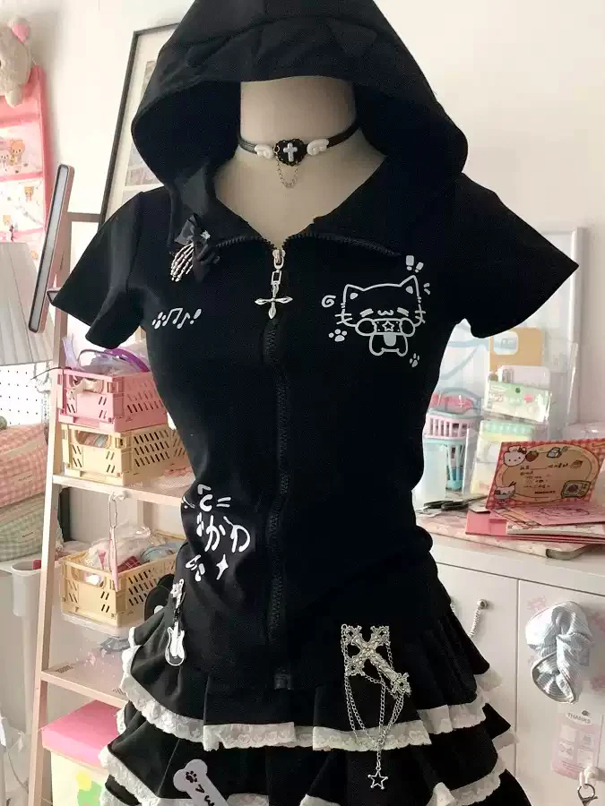 Japanese cat ears hooded jacket - Image 3