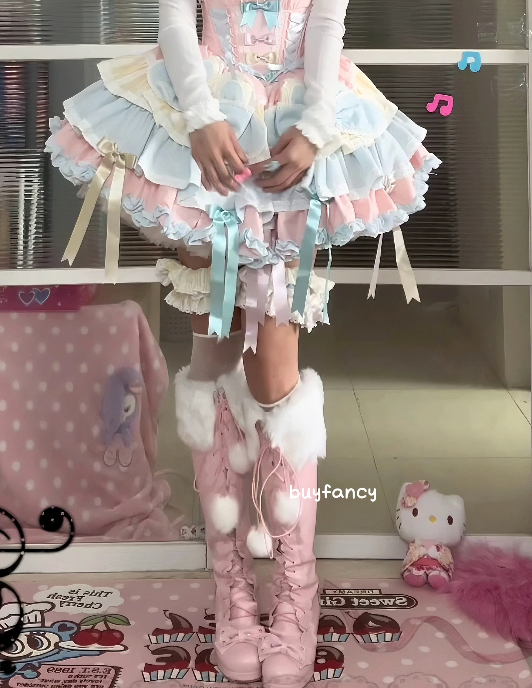 Japanese Lolita Furry Boots - Image 3