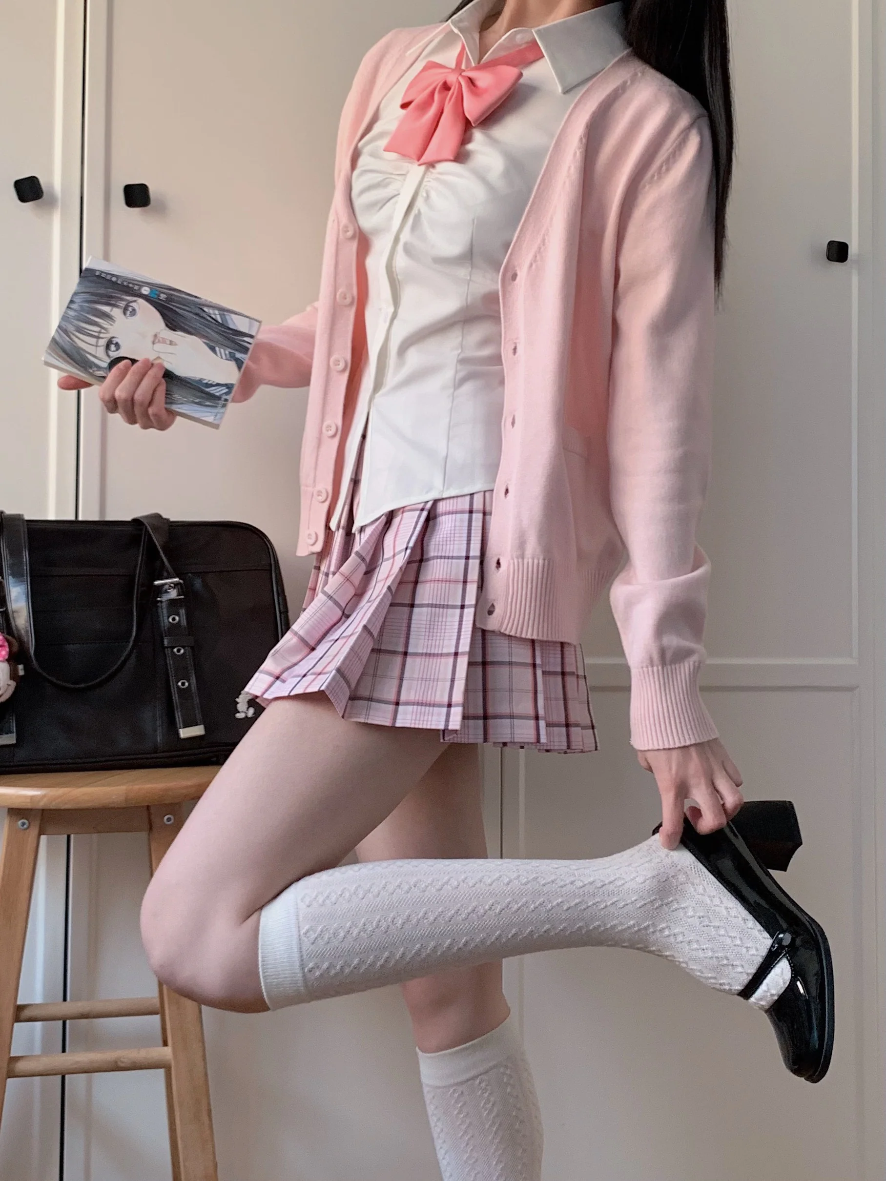 JK A-line Plaid Skirt - Image 5