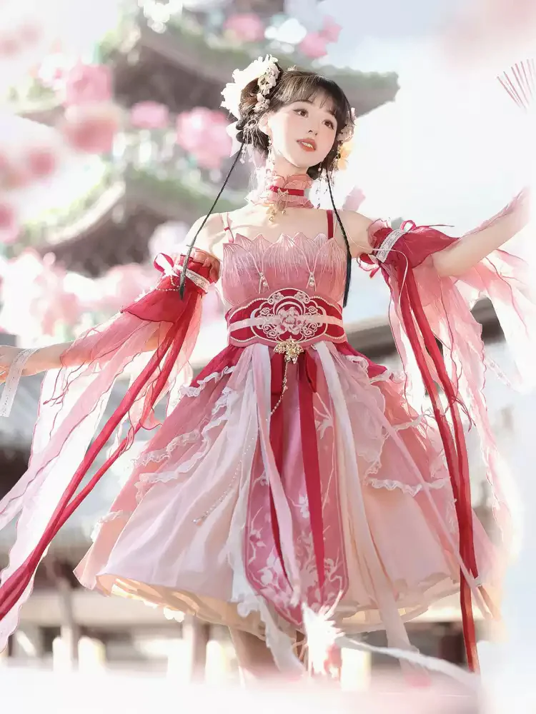 JSK embroidered girdle feather lolita dress - Image 4