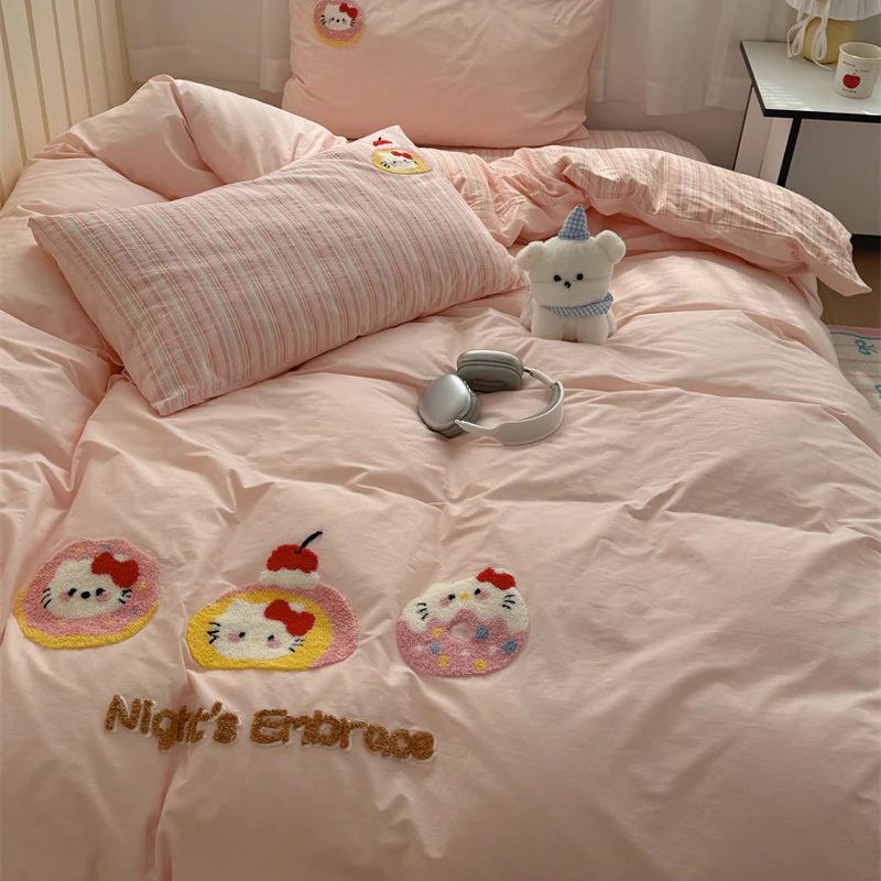 Katie Cake Cute Washed Cotton Sheets Four-piece Set - Image 4
