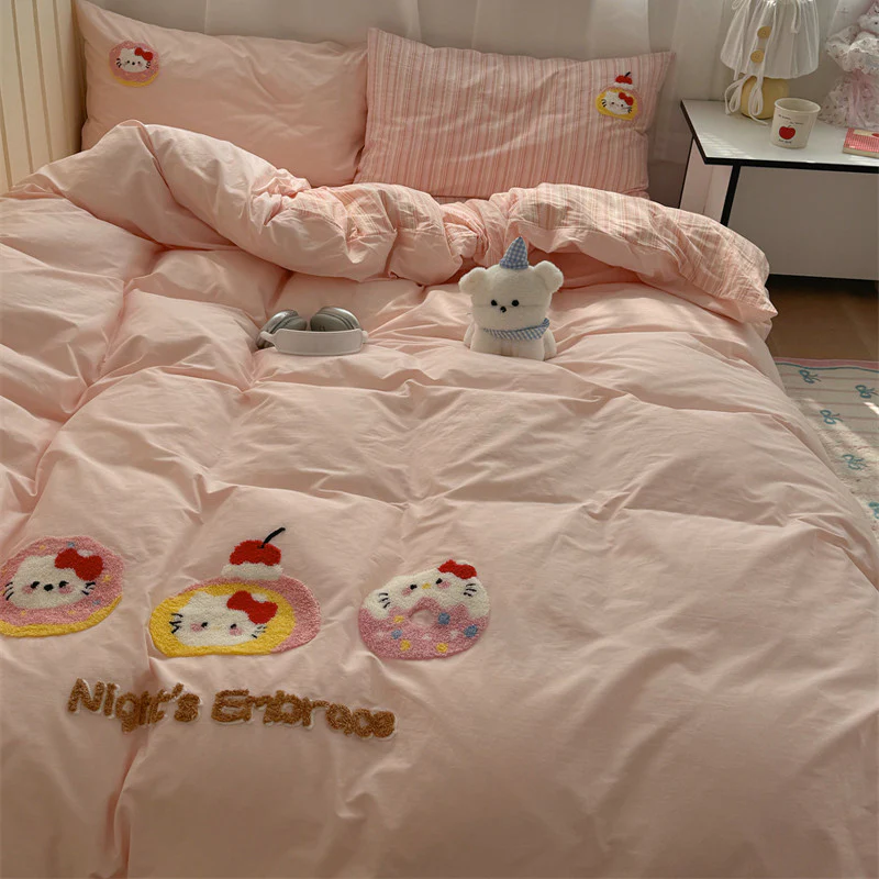 Katie Cake Cute Washed Cotton Sheets Four-piece Set - Image 5