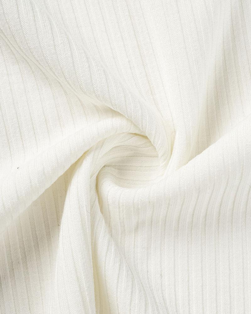 Katina Rose Ribbed White Long Sleeve Top - Image 6