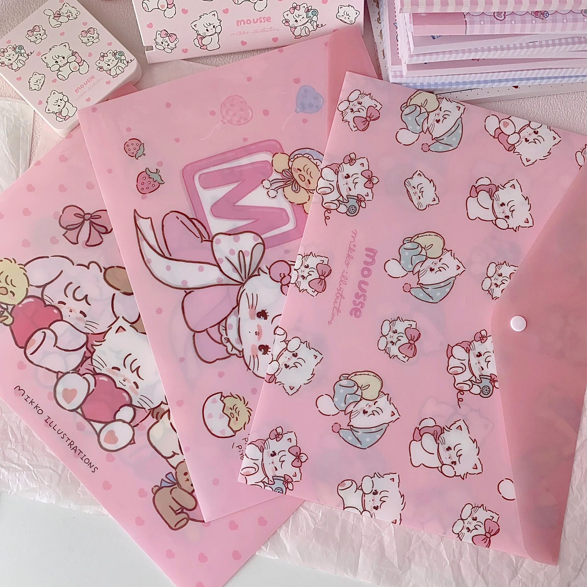 kawaii A4 snap button document bag - Image 2