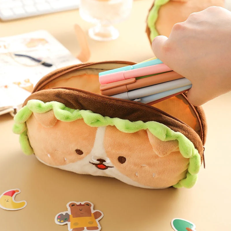 Kawaii Burger Dog Pencil Case - Image 2