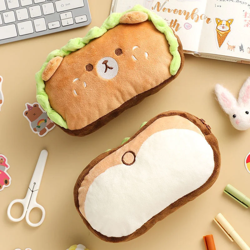 Kawaii Burger Dog Pencil Case - Image 4