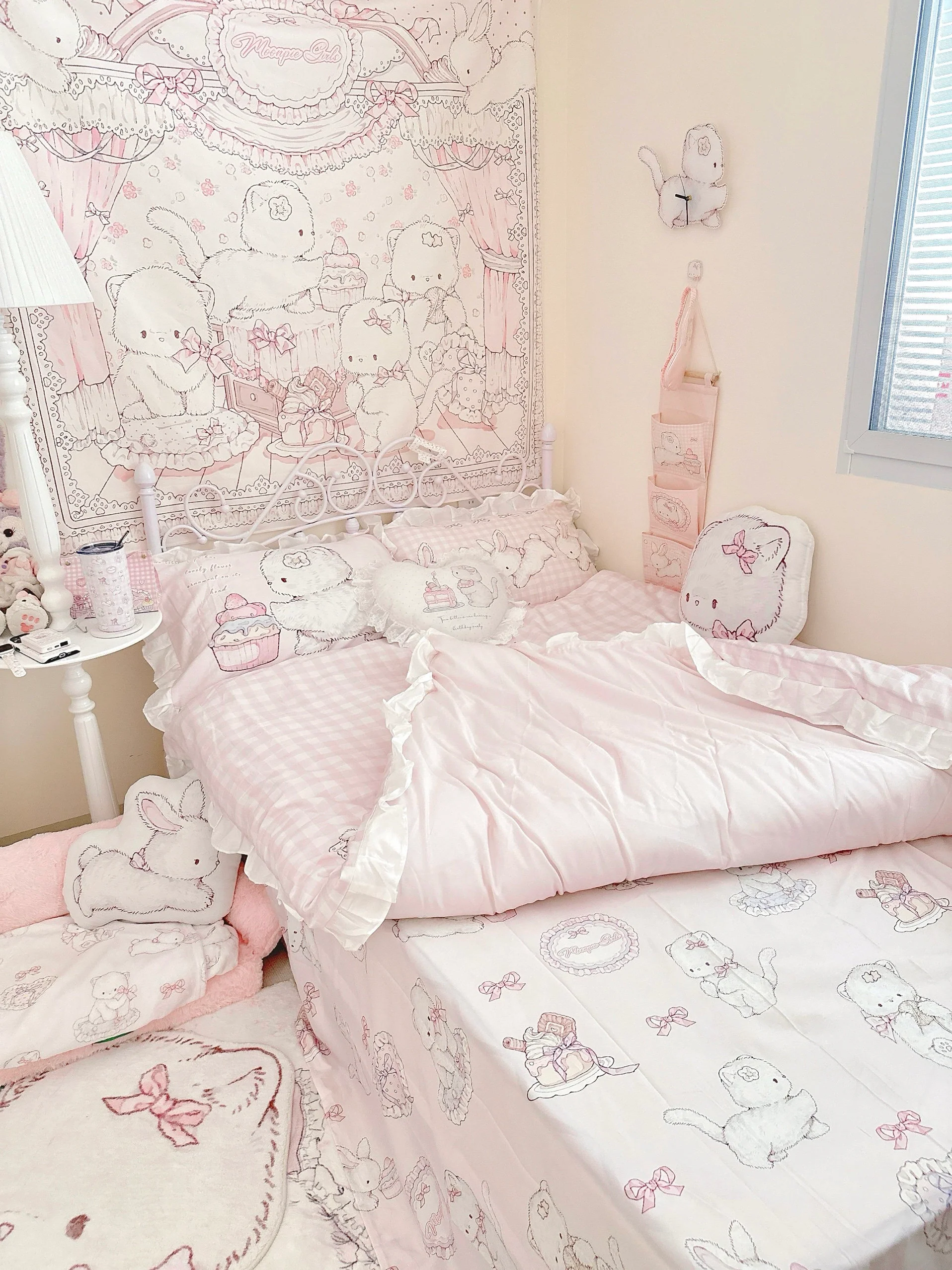 kawaii cat four-piece bed sheet and quilt cover set - Image 2