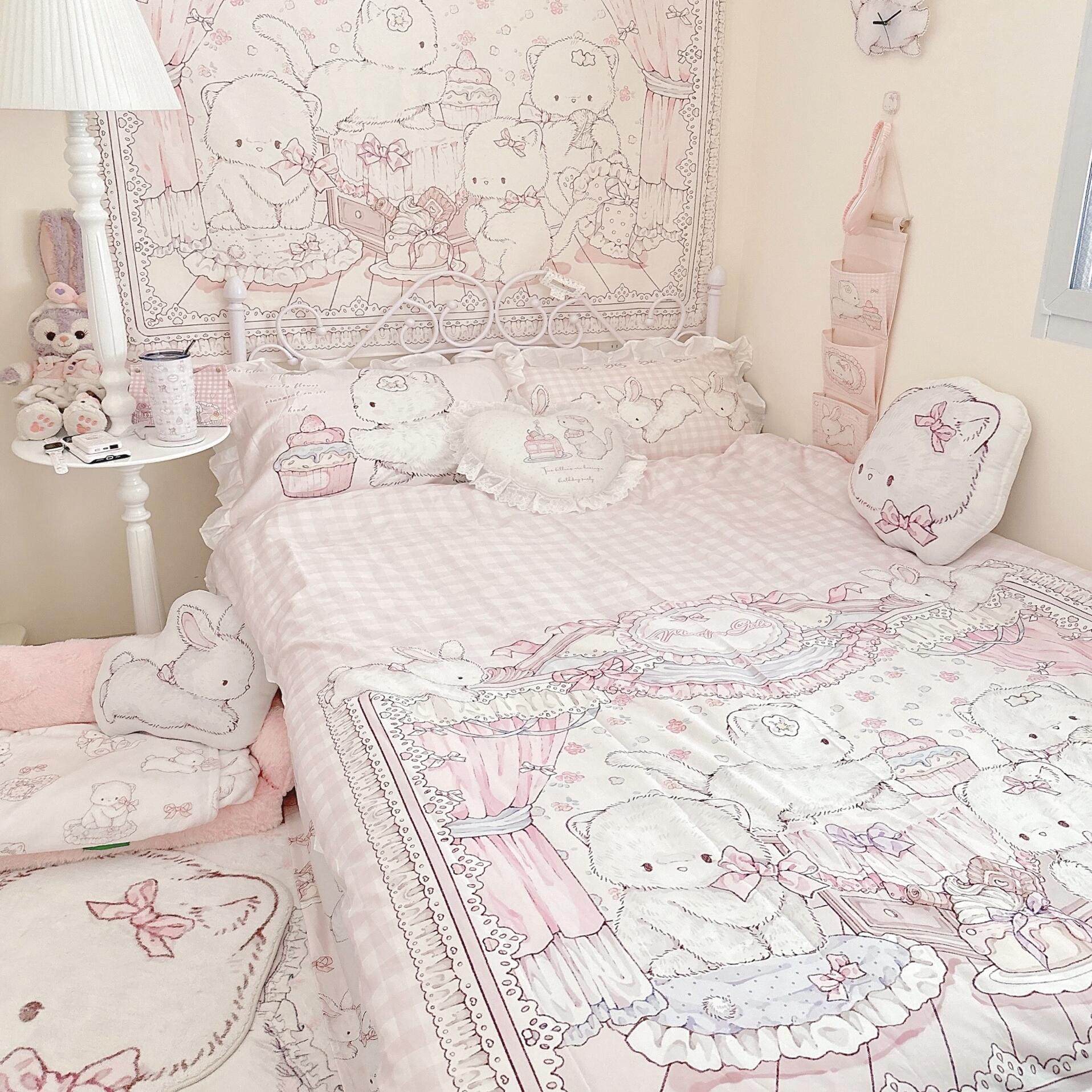 kawaii cat four-piece bed sheet and quilt cover set - Image 4
