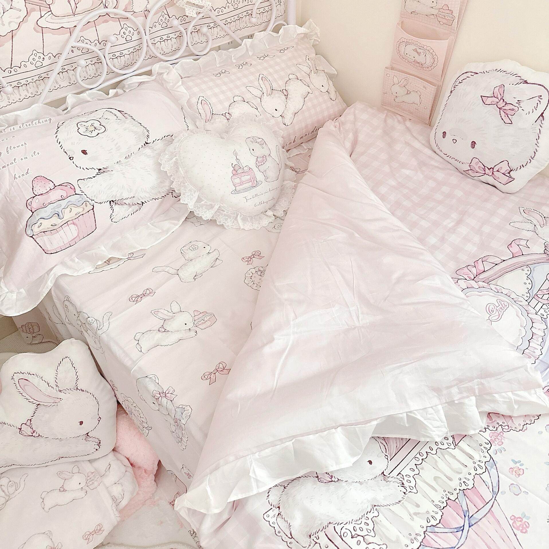 kawaii cat four-piece bed sheet and quilt cover set - Image 6
