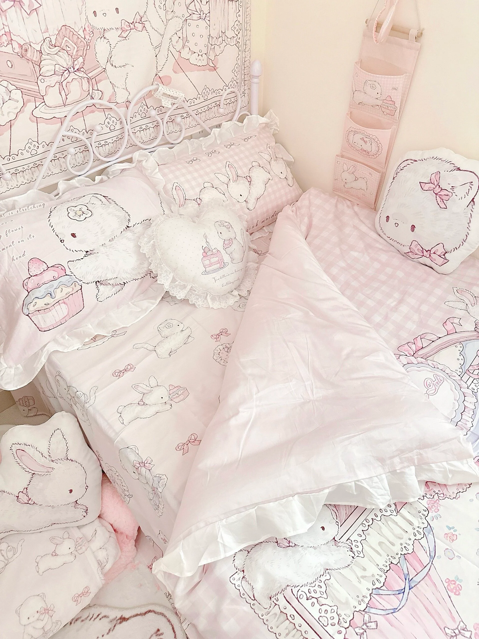 kawaii cat four-piece bed sheet and quilt cover set - Image 9
