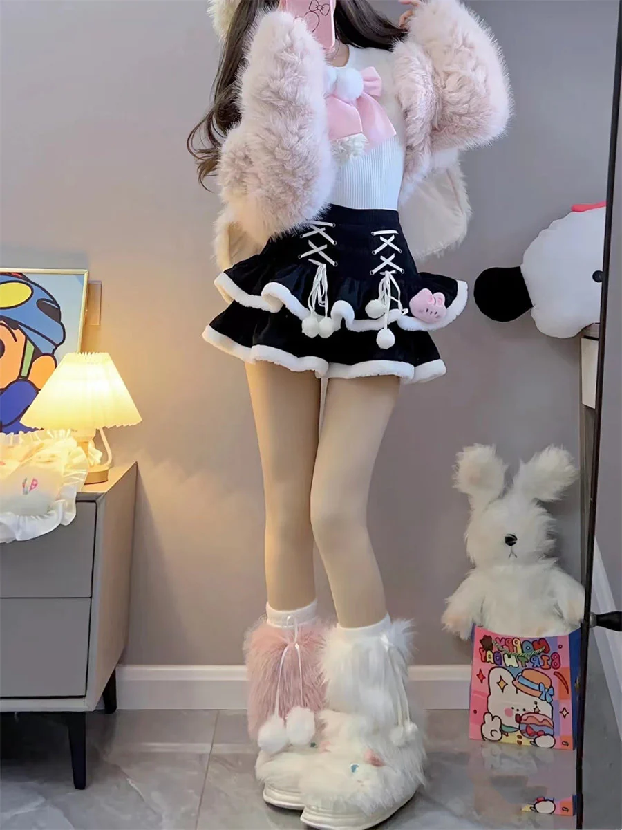 kawaii corduroy cake skirt - Image 4