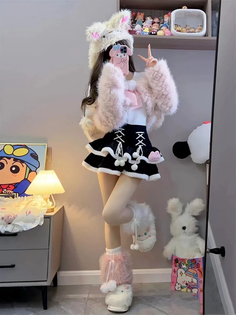 kawaii corduroy cake skirt - Image 5