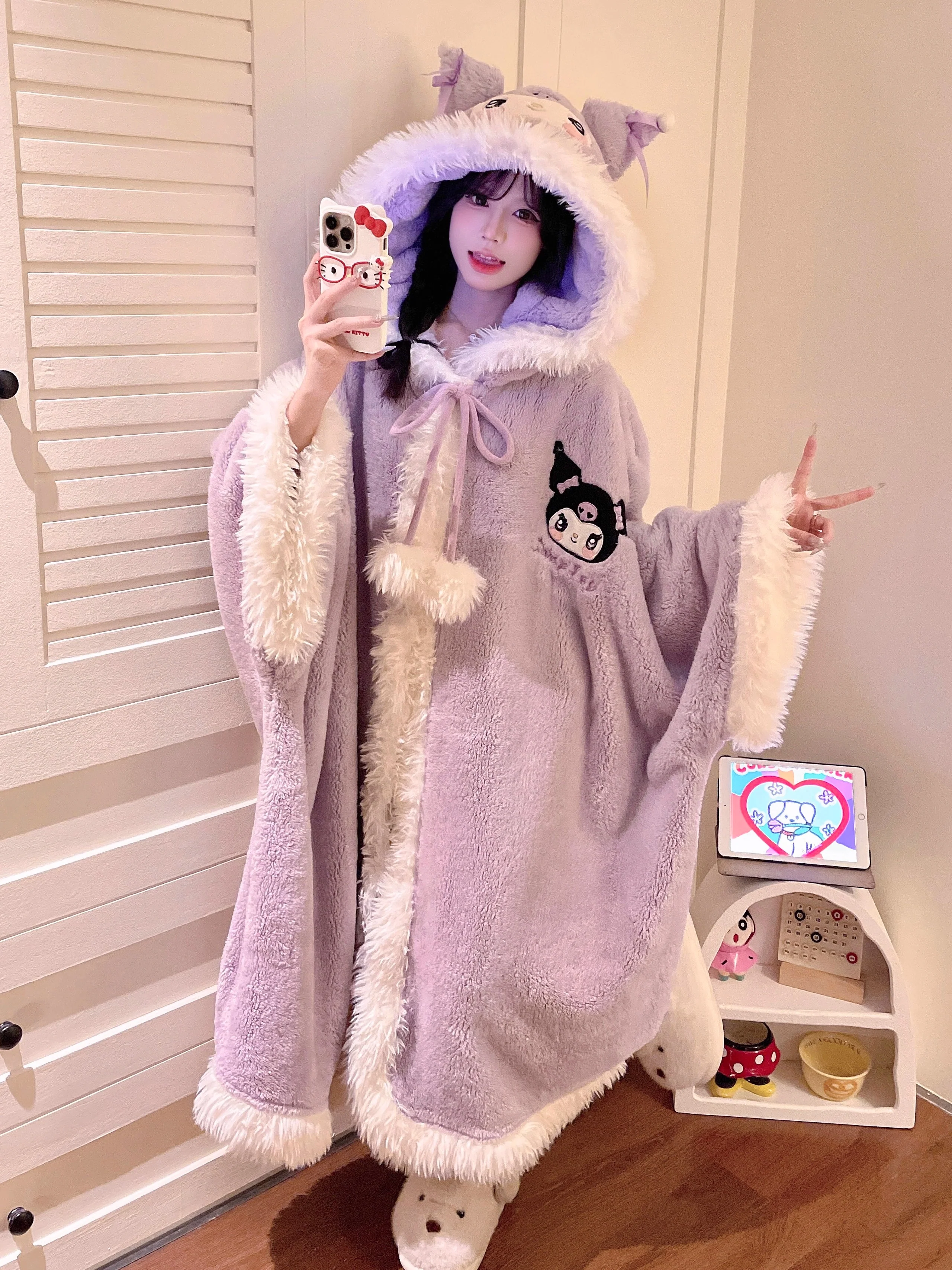 kawaii fur cloak nightgown - Image 5