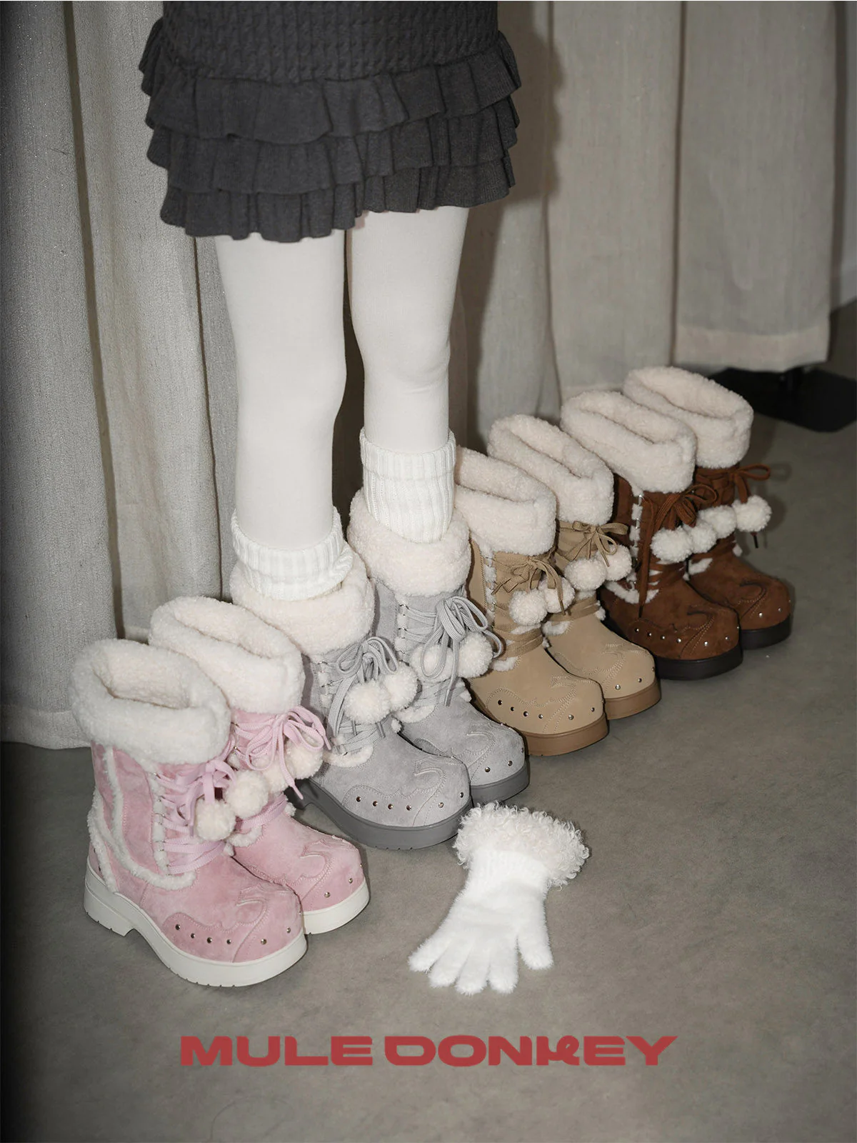 kawaii furry snow boots