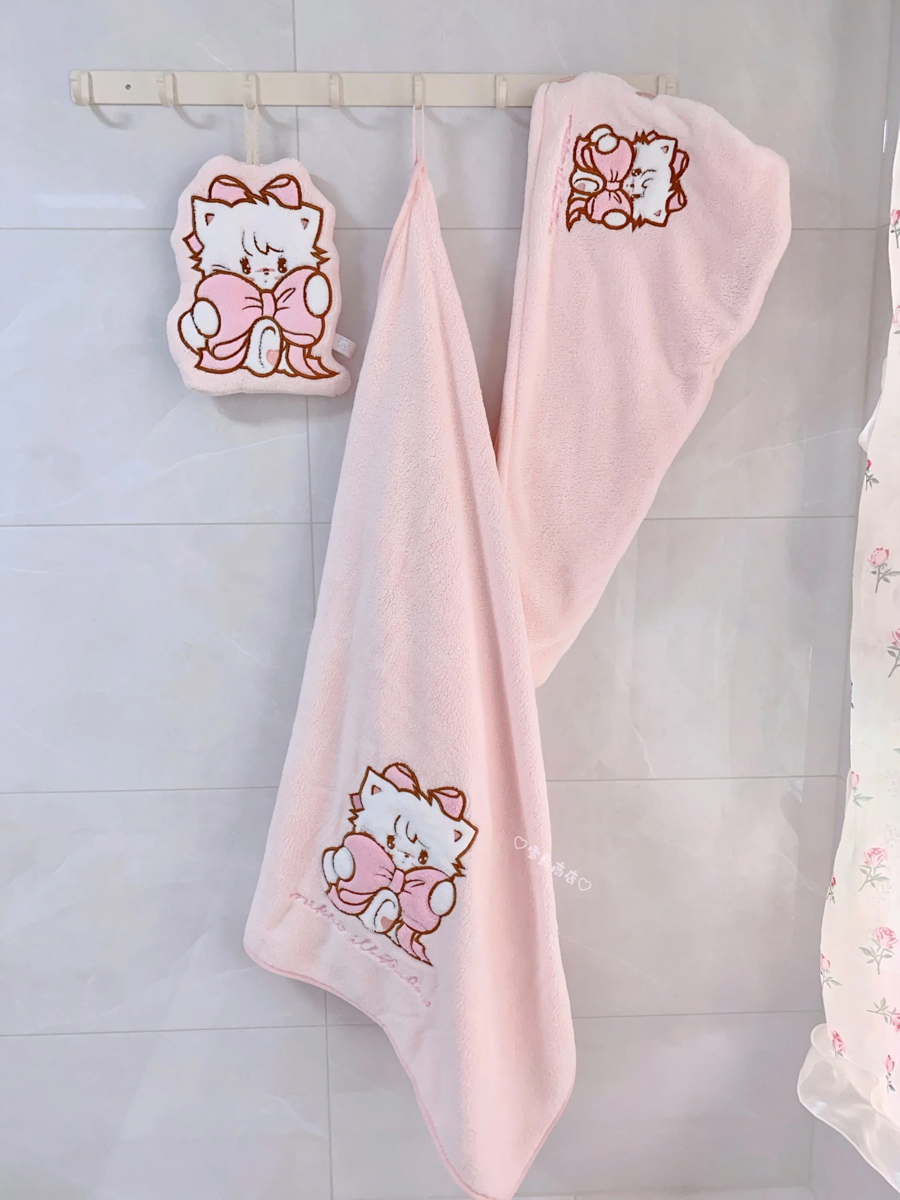 kawaii hair drying cap and hand towel - Image 2
