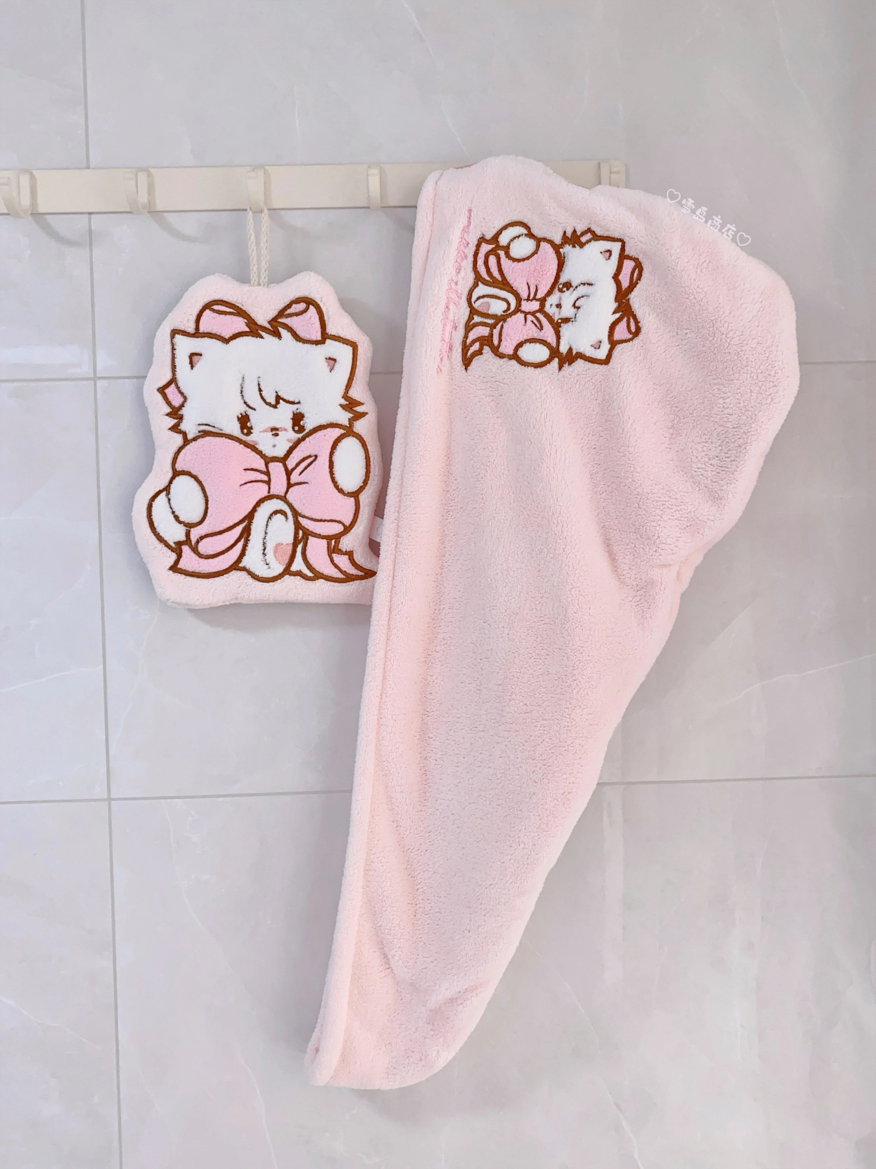 kawaii hair drying cap and hand towel - Image 5