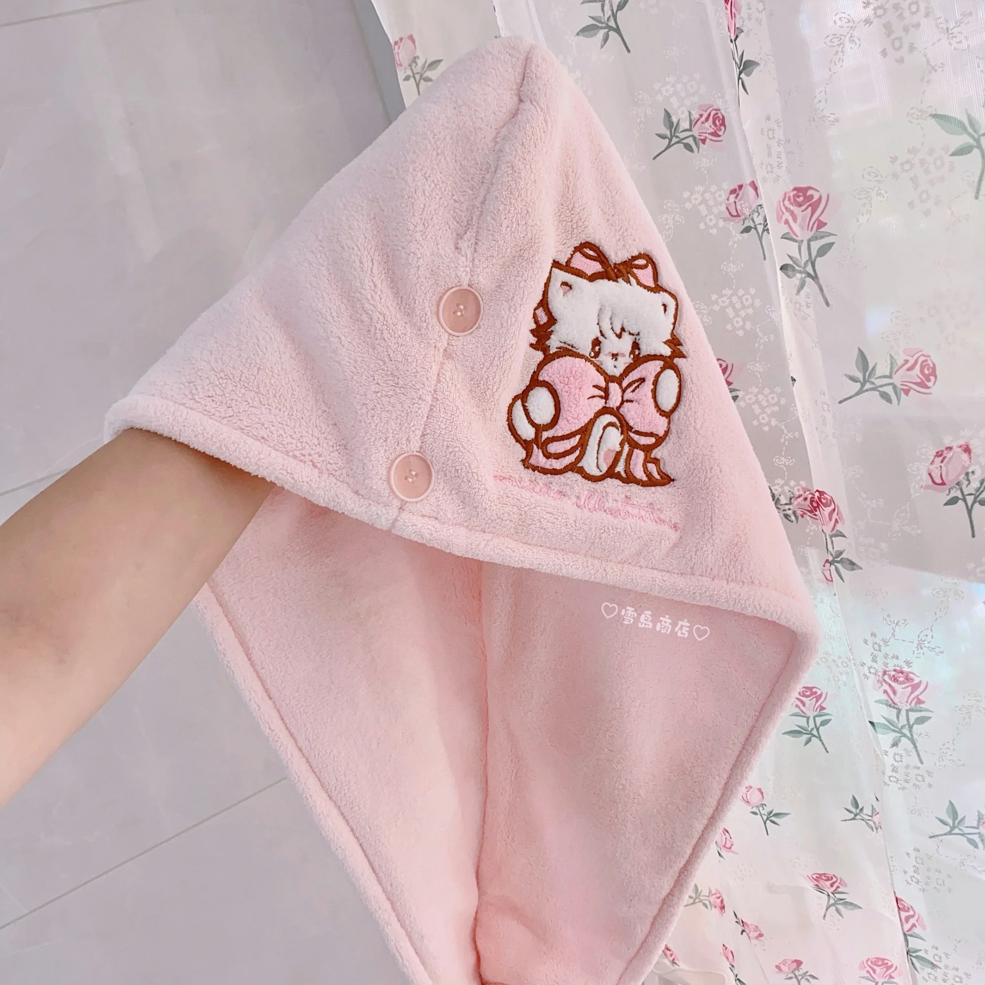 kawaii hair drying cap and hand towel - Image 8