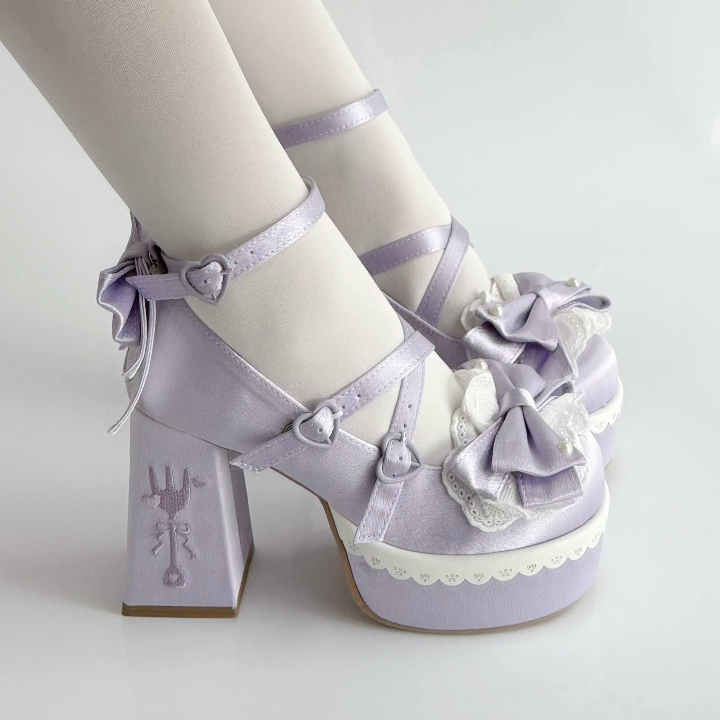 Kawaii Lolita Bows High-heeled Sandals - Image 3