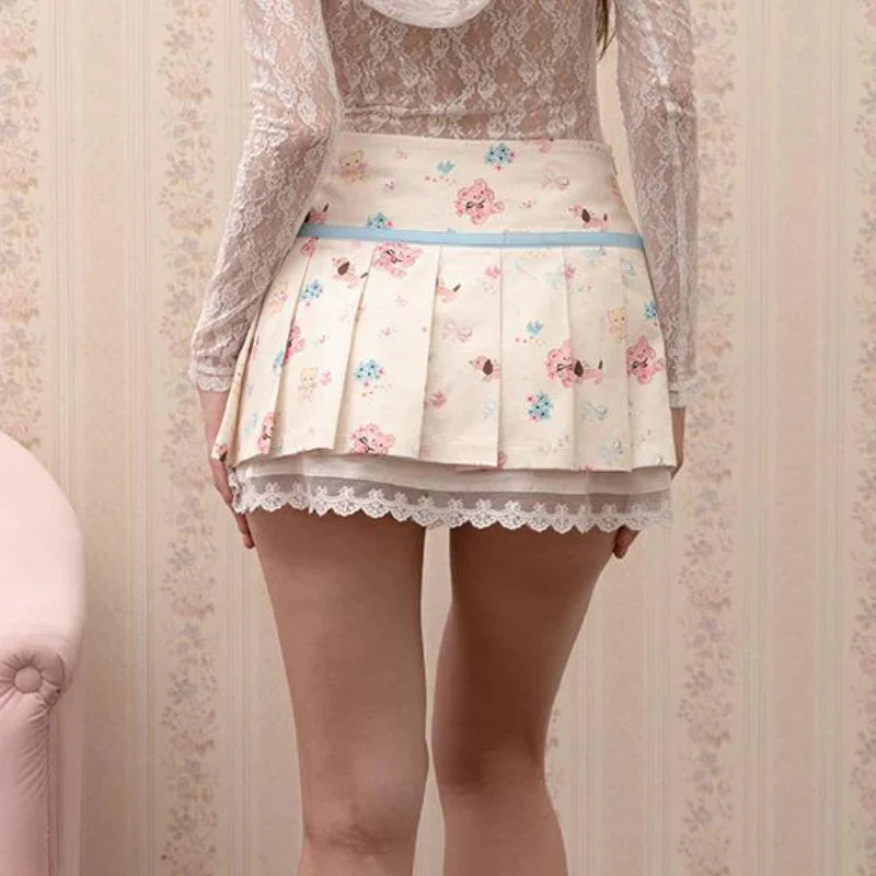 Kawaii Nursery Friends Pleated Skirt - Image 5