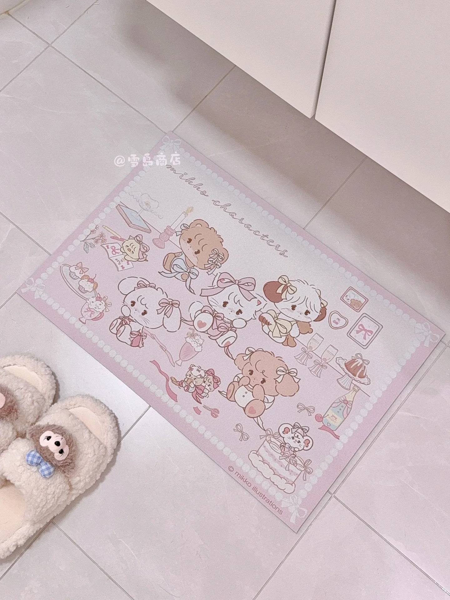 kawaii pink bathroom diatom mud absorbent floor mat - Image 3