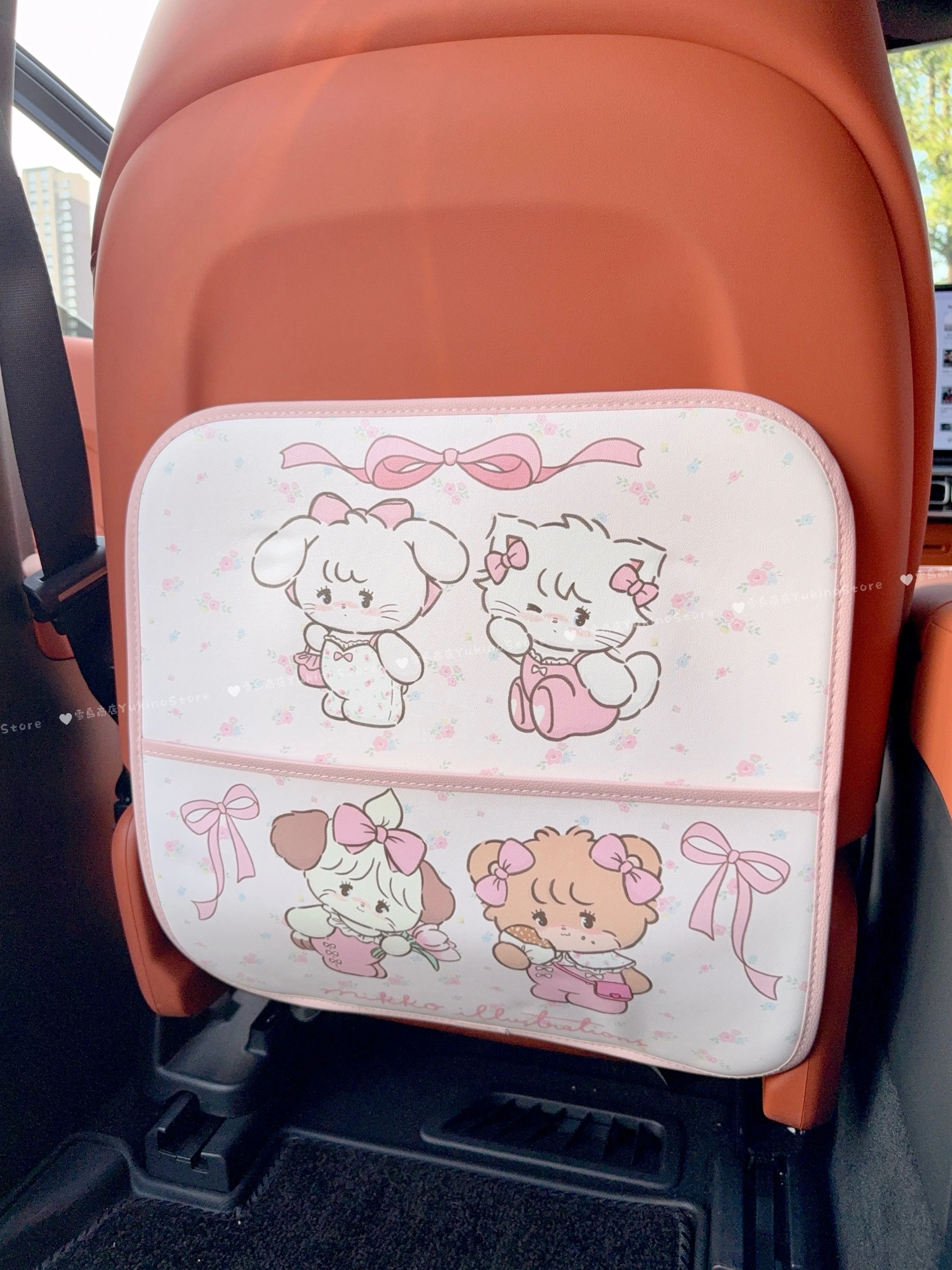 kawaii pink car interior car seat cushion - Image 4